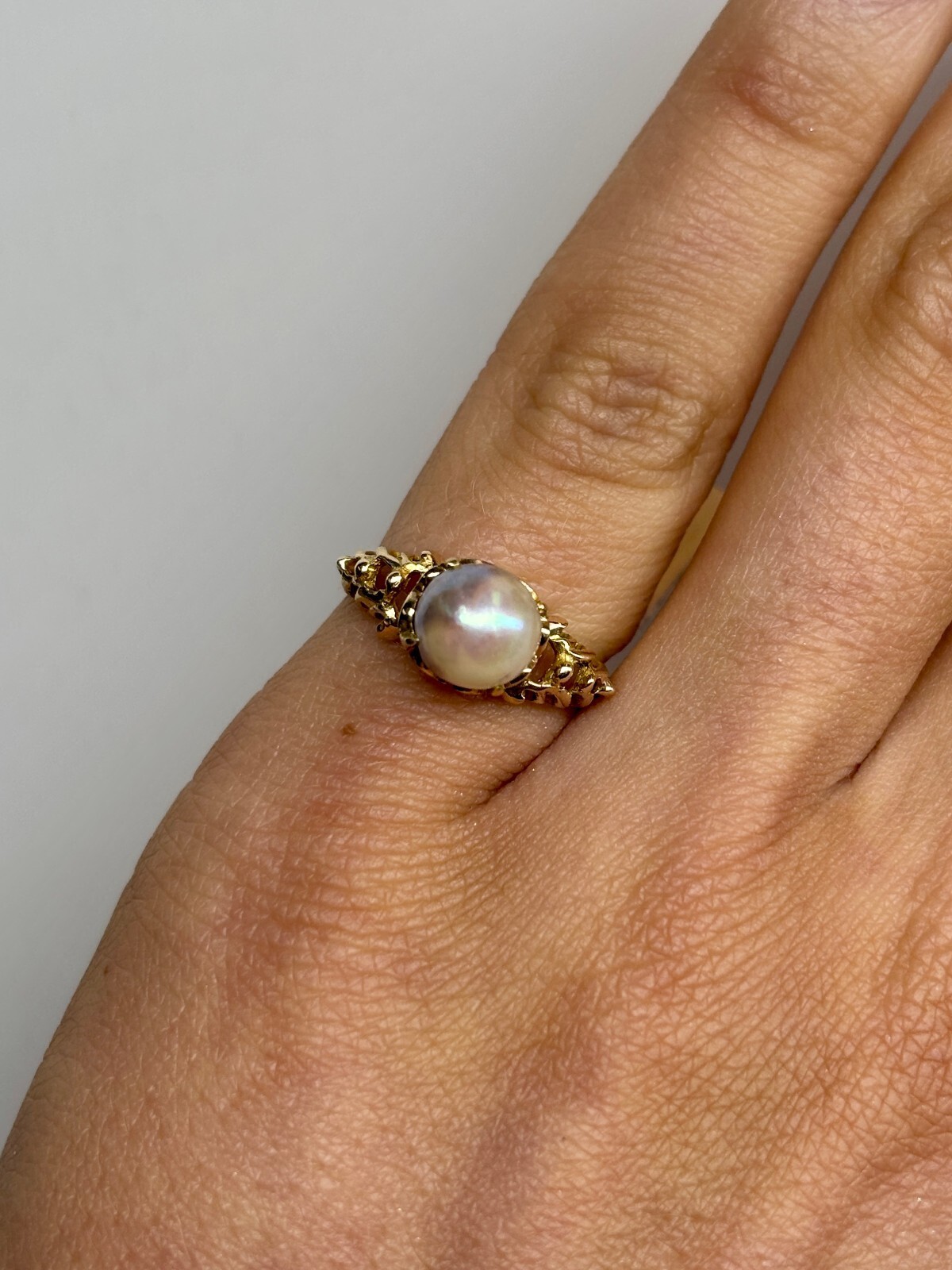 14k Yellow Gold Pearl Ring Antique 14k Yellow Gold Pearl Ring Antique