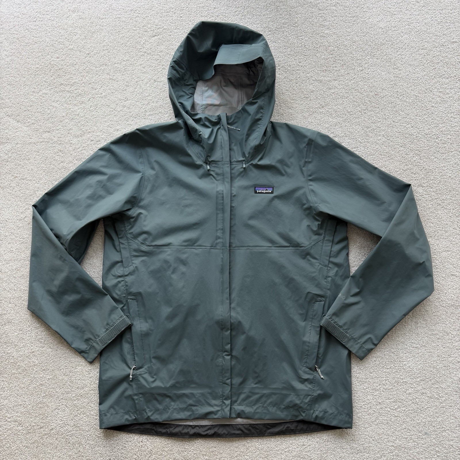 Patagonia Men\'s Torrentshell 3L Rain Jacket Large Green Full Zip 85241
