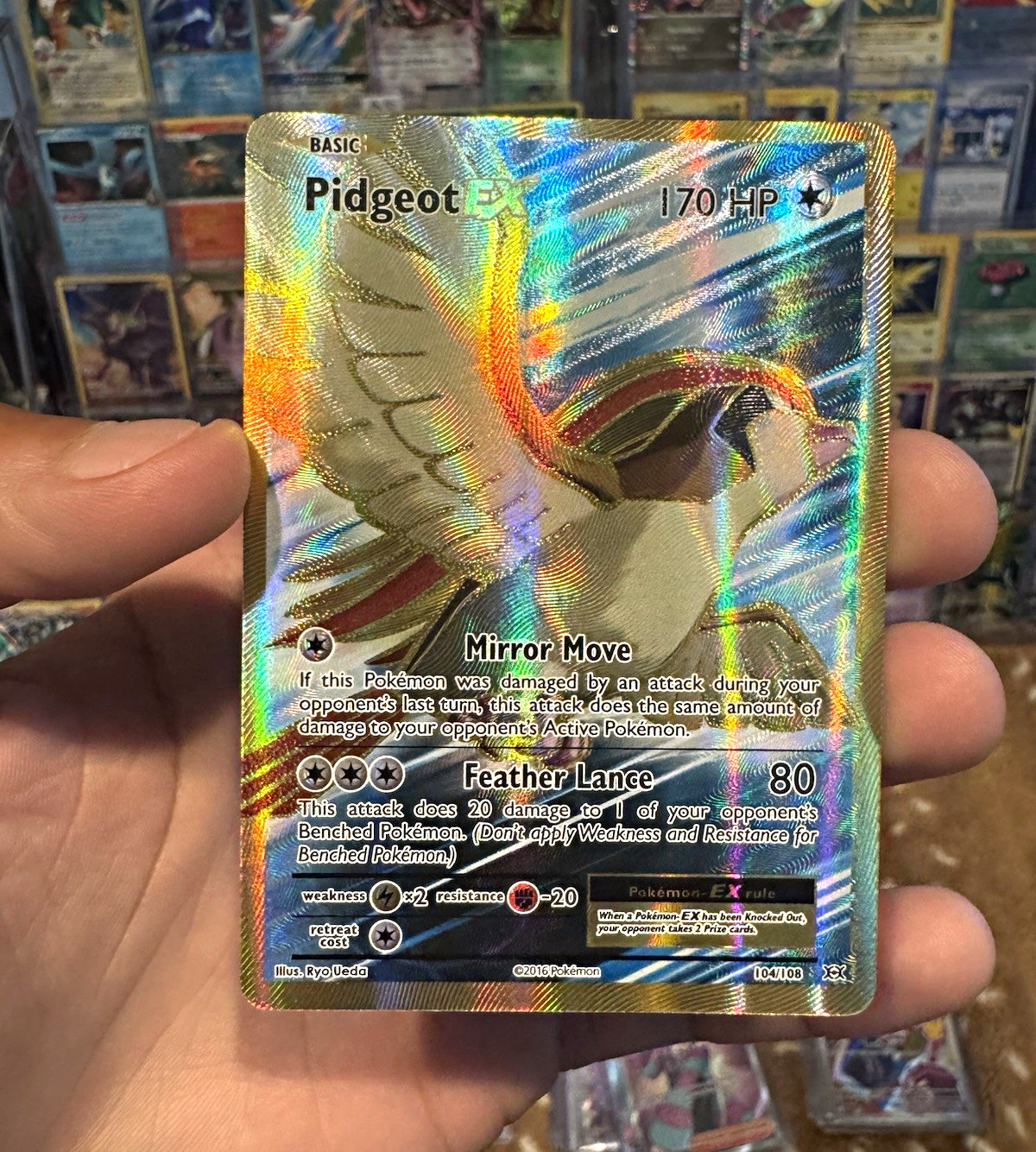 The Pokémon TCG M Pidgeot EX 104/108 XY Evolutions Full Art Holo UR English NM The Pokémon TCG M Pidgeot EX 104/108 XY Evolutions Full Art Holo UR English NM