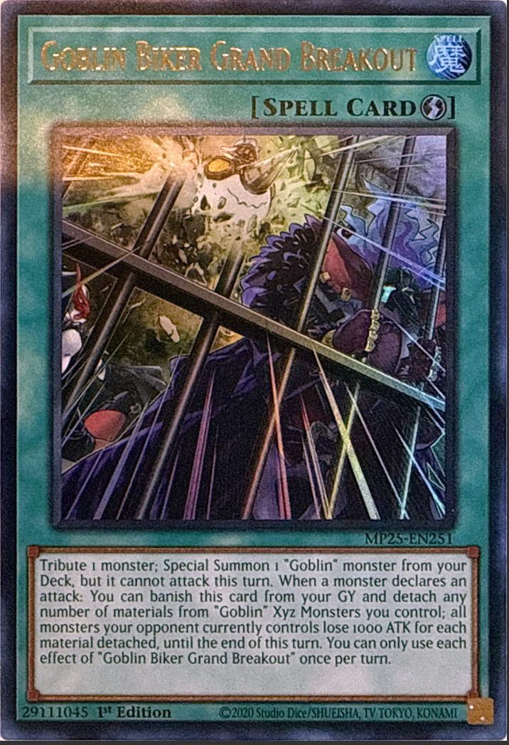 Yugioh - Goblin Biker Grand Breakout - MP25-EN251 - Ultra Rare - NM/M Yugioh - Goblin Biker Grand Breakout - MP25-EN251 - Ultra Rare - NM/M