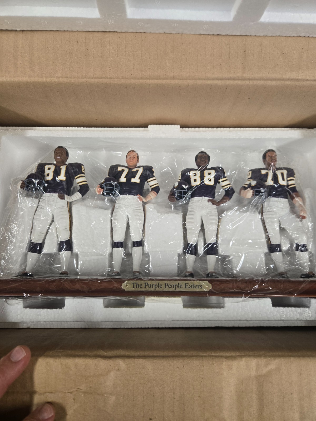 Vintage Purple people eaters, Minnesota Vikings, danbury mint, figures, with box
