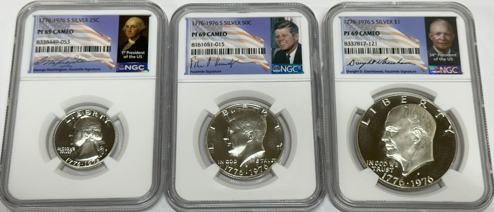 1776 1976 S NGC PF 69 Cameo Bicentennial Proof Set Washington Kennedy Eisenhower 1776 1976 S NGC PF 69 Cameo Bicentennial Proof Set Washington Kennedy Eisenhower