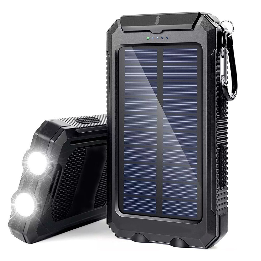 500000mAh Solar Power Bank Portable Charger w/Flashlight/Compass For Cell Phone
