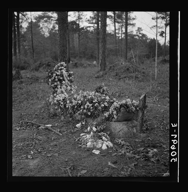Summerville South Carolina Cemetery Behind Church 1938 Graveyard Flowers