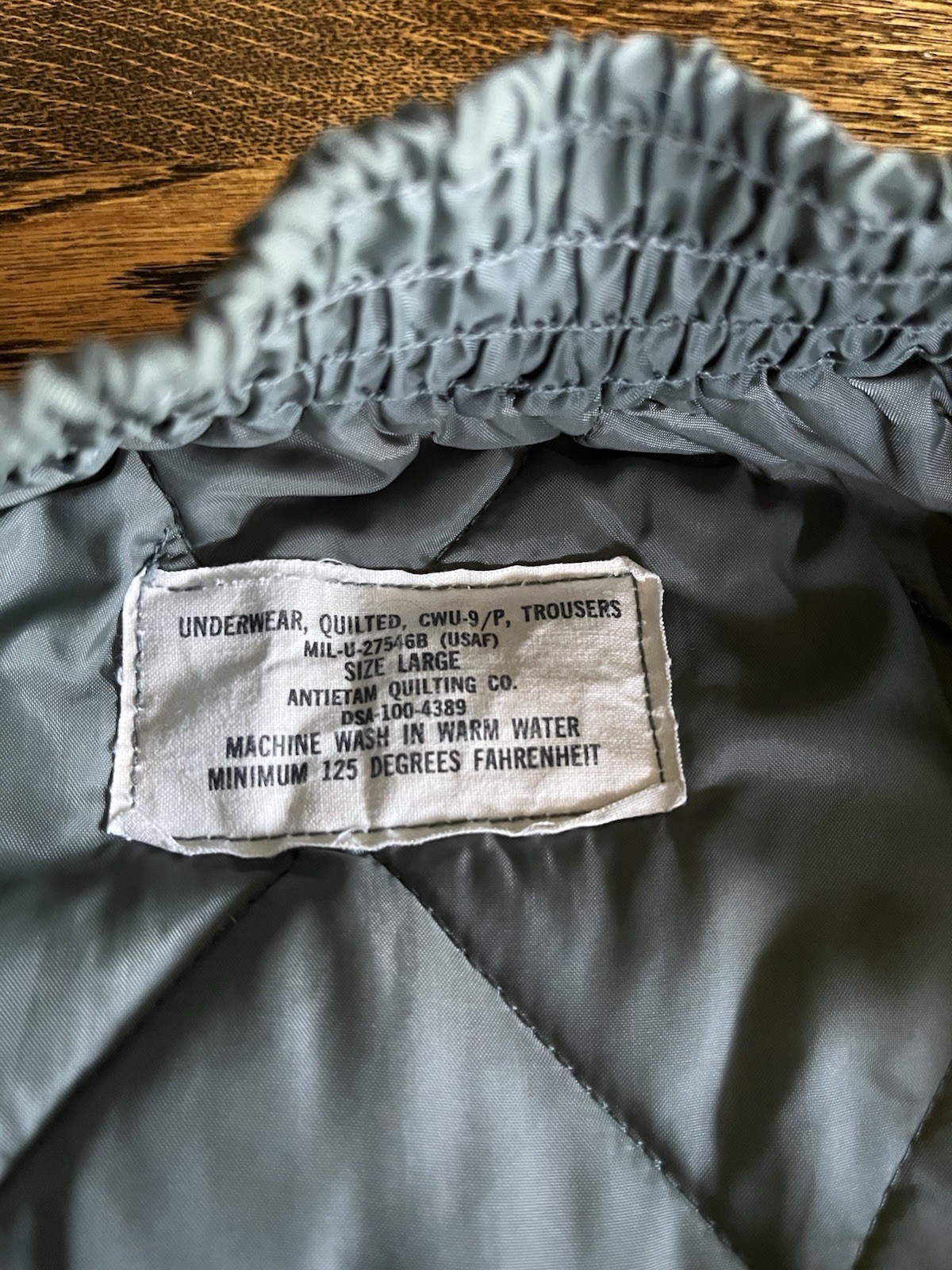 VTG 60s USAF CWU-9/P Quilted Liner Trousers Pants Large Antietam DSA-100-4389 VTG 60s USAF CWU-9/P Quilted Liner Trousers Pants Large Antietam DSA-100-4389