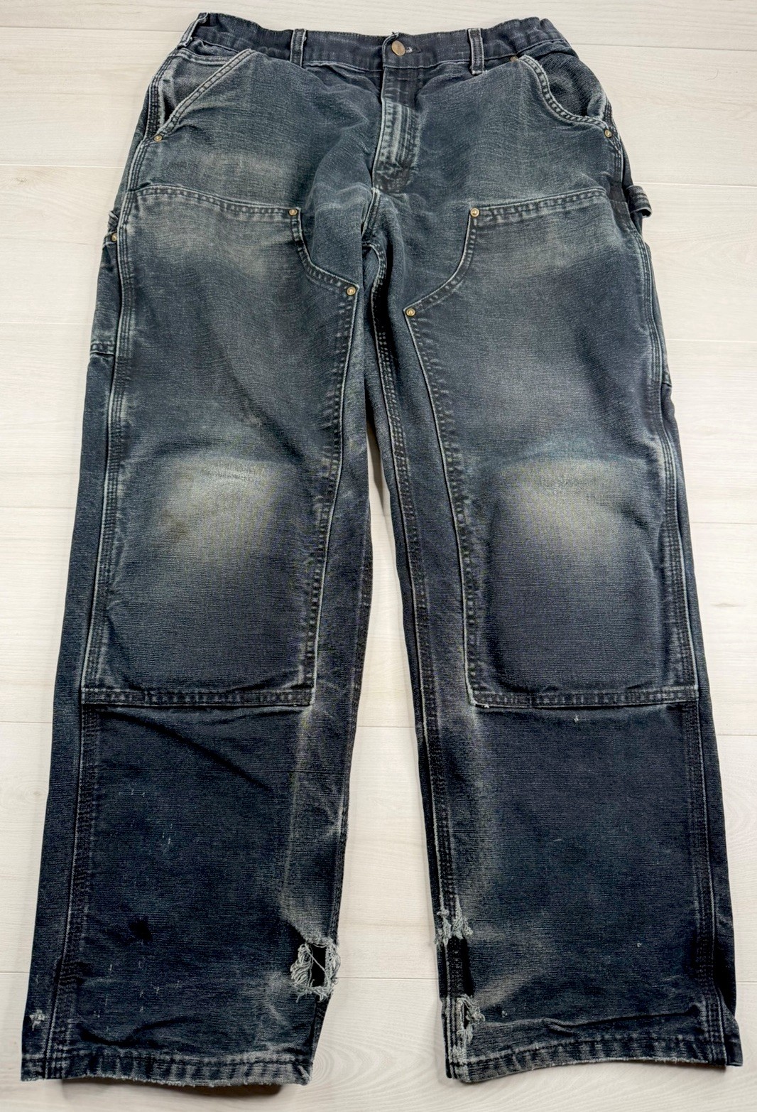 Vtg Carhartt Double Padded Knee Pants Distressed Skater Grunge 31x30 SICK FADE Vtg Carhartt Double Padded Knee Pants Distressed Skater Grunge 31x30 SICK FADE