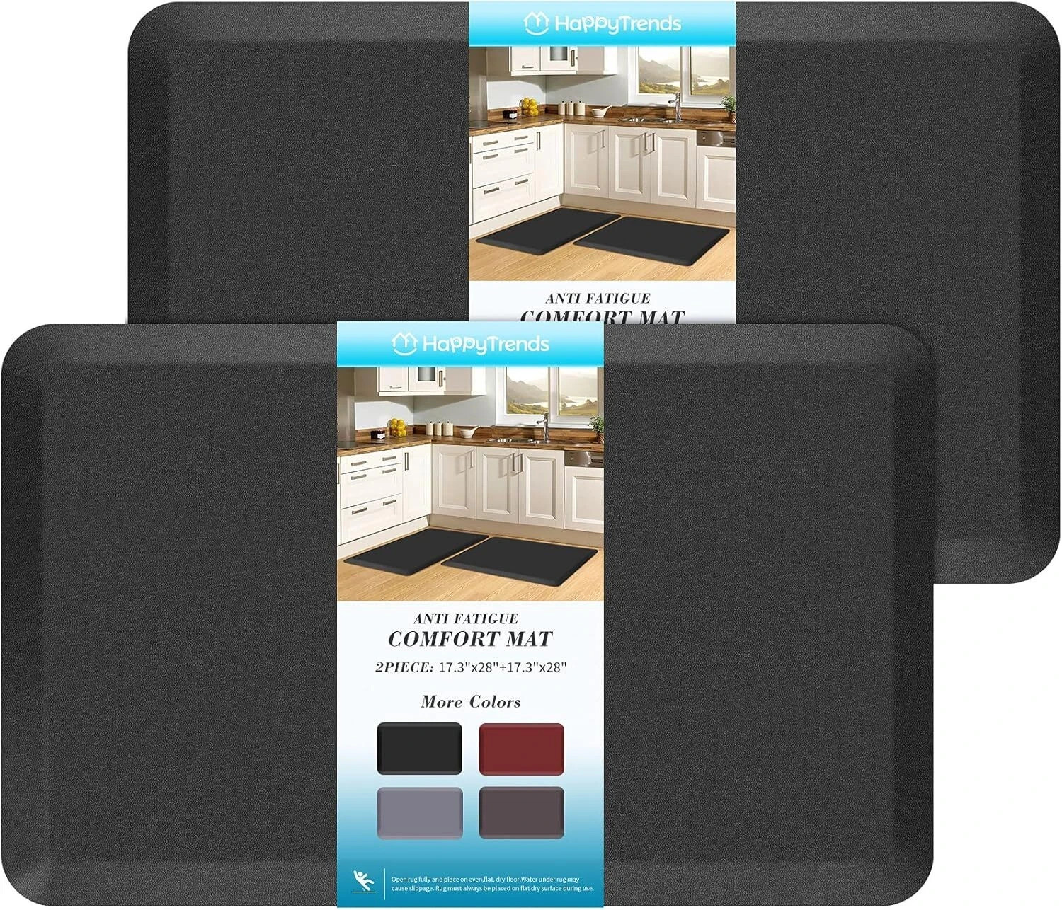2 Pcs Kitchen Mat Cushioned Anti-Fatigue Floor Heavy Duty Ergonomic Comfort Foam 2 Pcs Kitchen Mat Cushioned Anti-Fatigue Floor Heavy Duty Ergonomic Comfort Foam