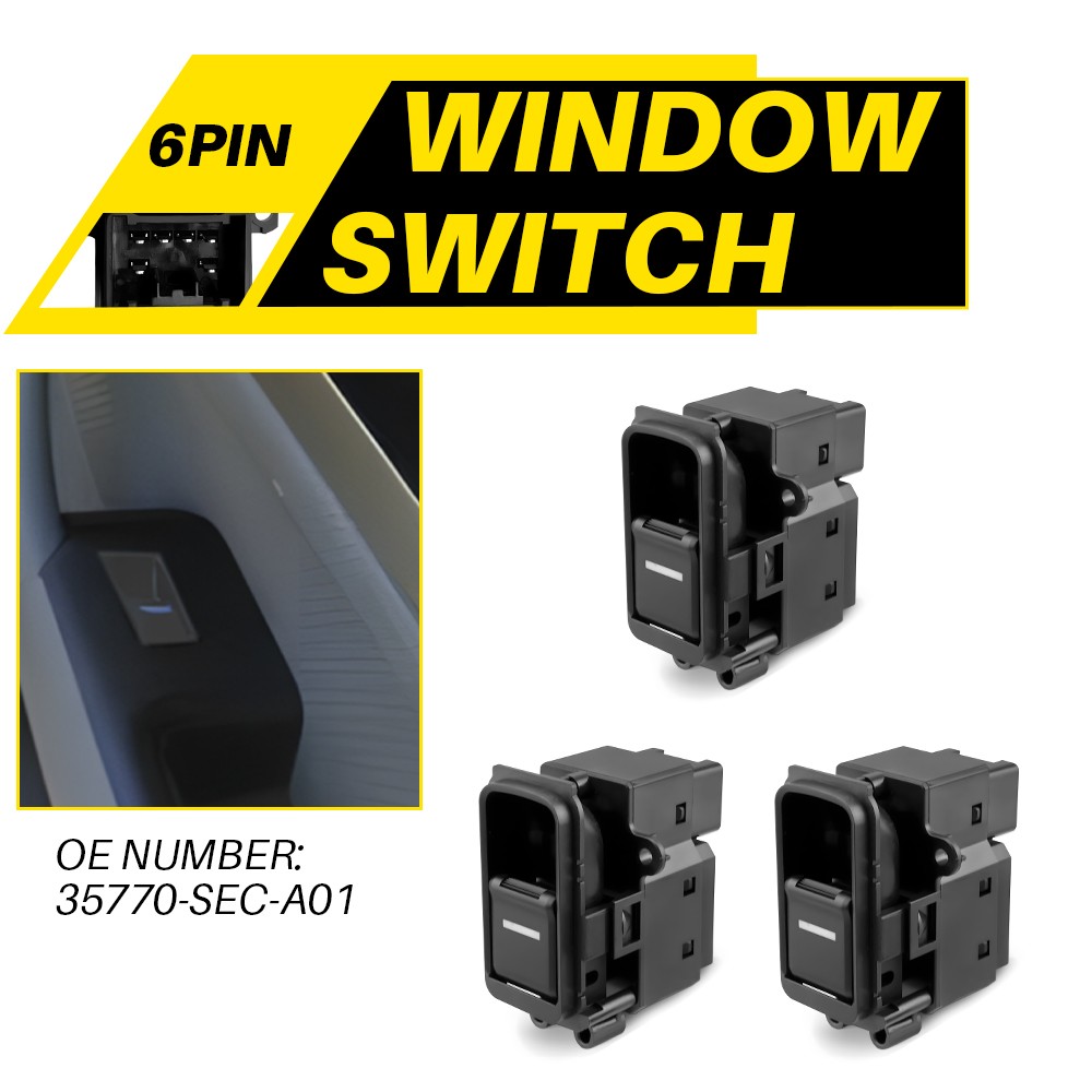 3X Master Power Window Switch Front Passenger/Rear LH&RH for 2004-2008 Acura TSX