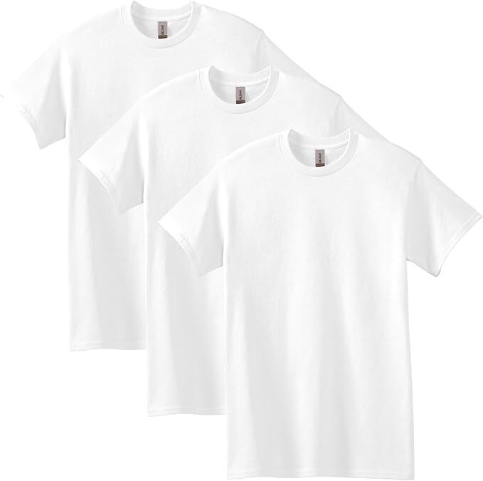 Gildan (3-pack) White Solid Ultra/Heavy Cotton Short Sleeve Blank T-Shirt S-3XL Gildan (3-pack) White Solid Ultra/Heavy Cotton Short Sleeve Blank T-Shirt S-3XL