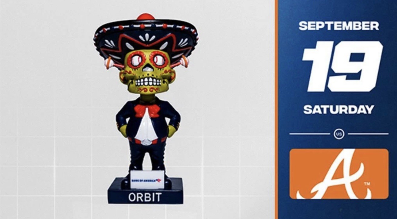 Houston Astros Orbit Sugar Skull Bobblehead SGA 09/19 Houston Astros Orbit Sugar Skull Bobblehead SGA 09/19