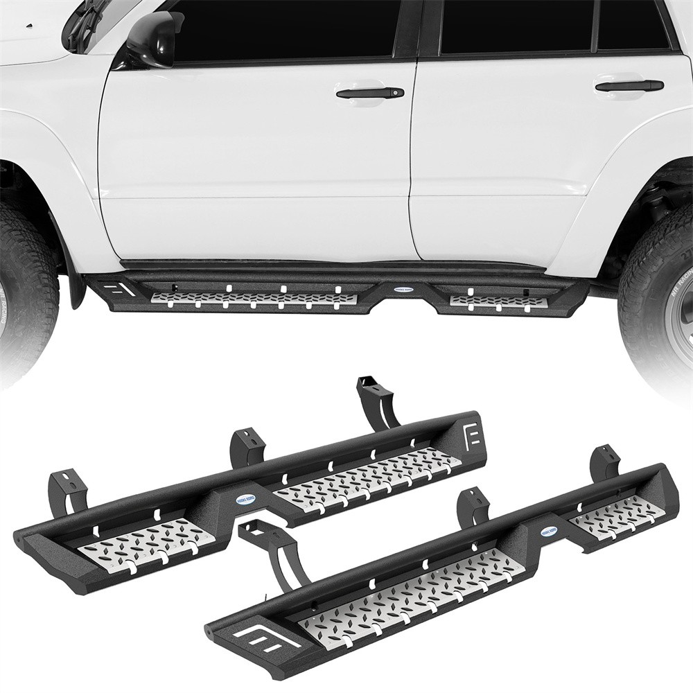 Fit 2003-2009 Toyota 4Runner Pair Steel Side Steps Running Boards Slider Rails