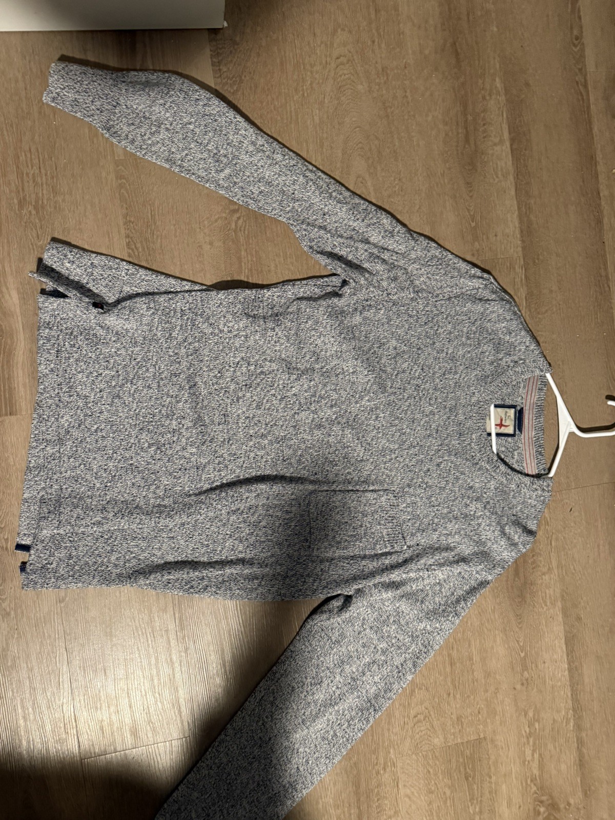 RELWEN Huckberry Men’s L Grey/White Marked Knit Cotton/Linen Sweater Pocket RELWEN Huckberry Men’s L Grey/White Marked Knit Cotton/Linen Sweater Pocket