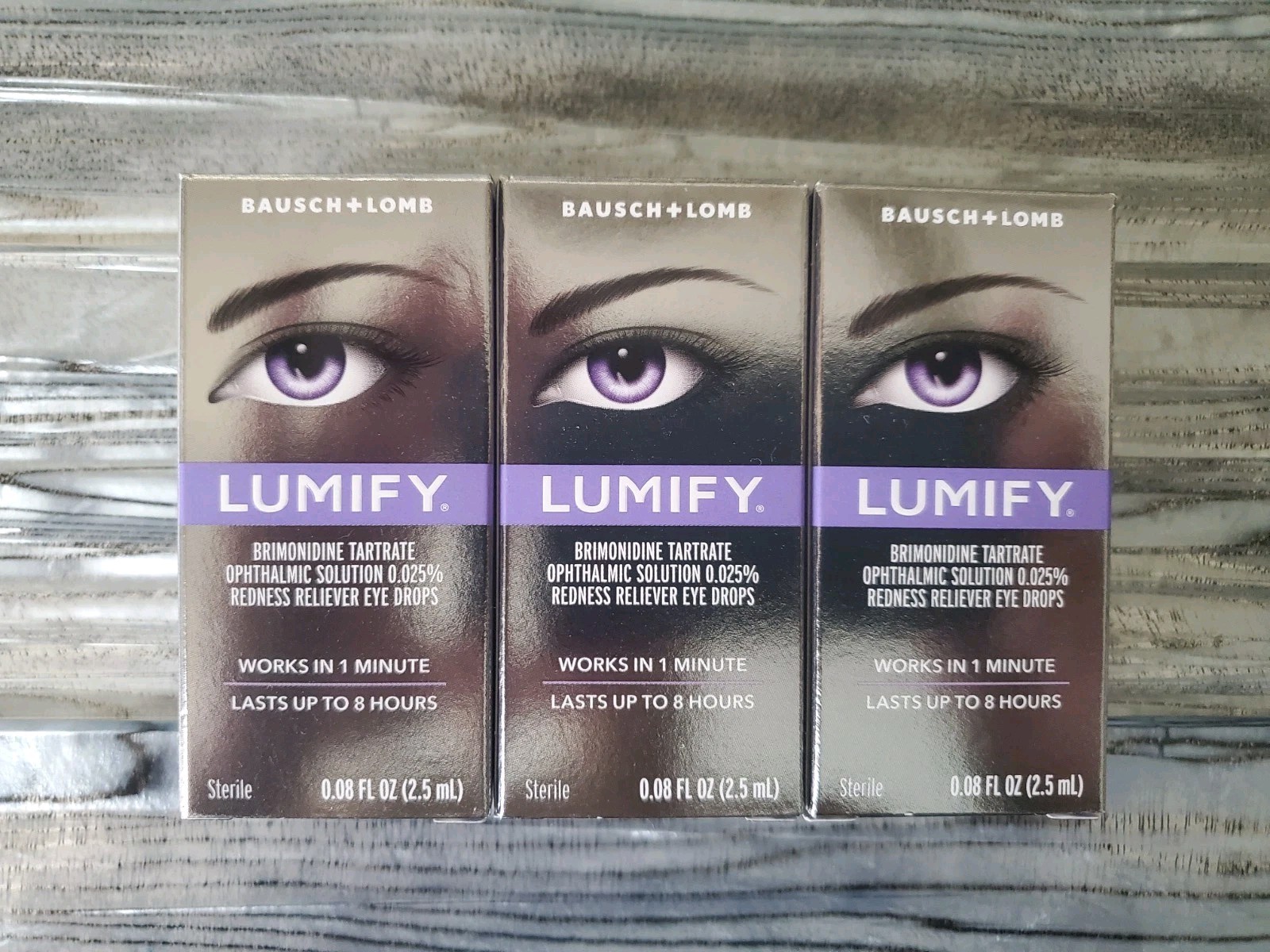 Lumify 2.5 mL  Redness reliever eye drops  *LOT OF 3  small *  + FREE SHPNG