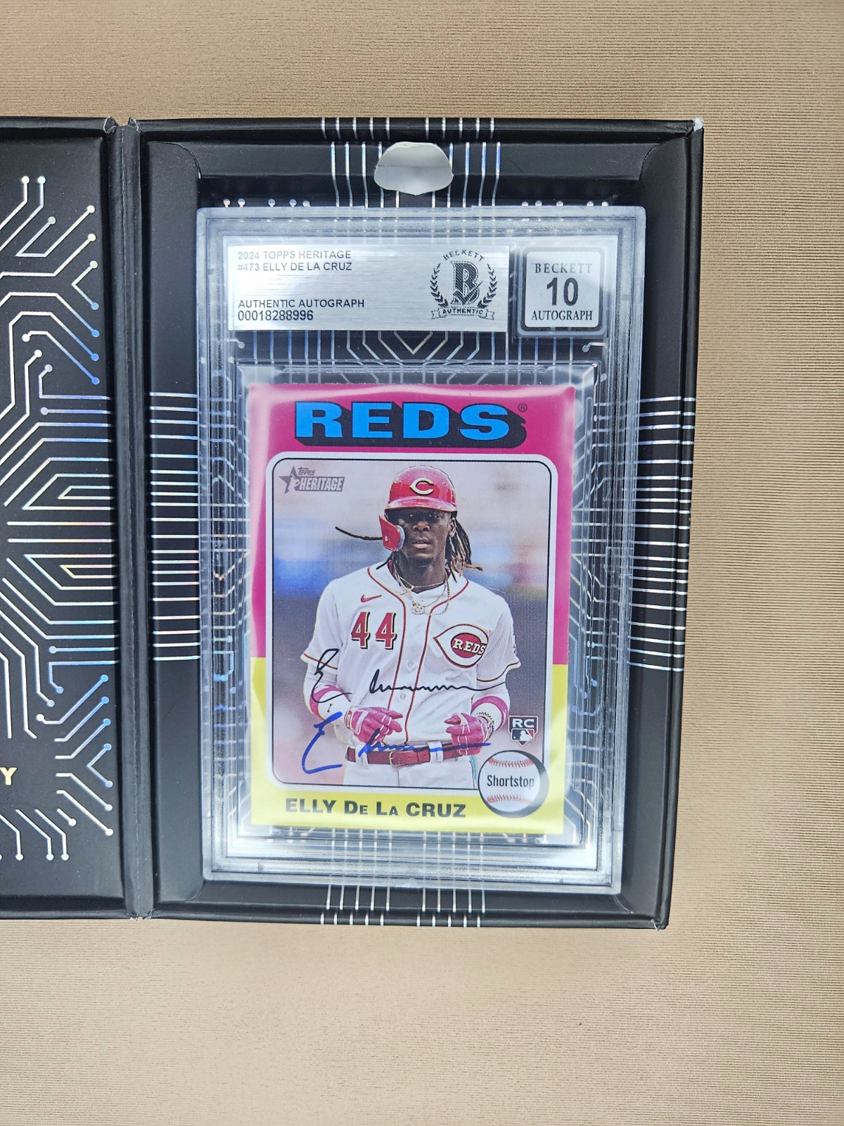 Topps 2024 Heritage Elly De La Cruz #473 Rookie Red ROA Auto /59 BAS Topps 2024 Heritage Elly De La Cruz #473 Rookie Red ROA Auto /59 BAS