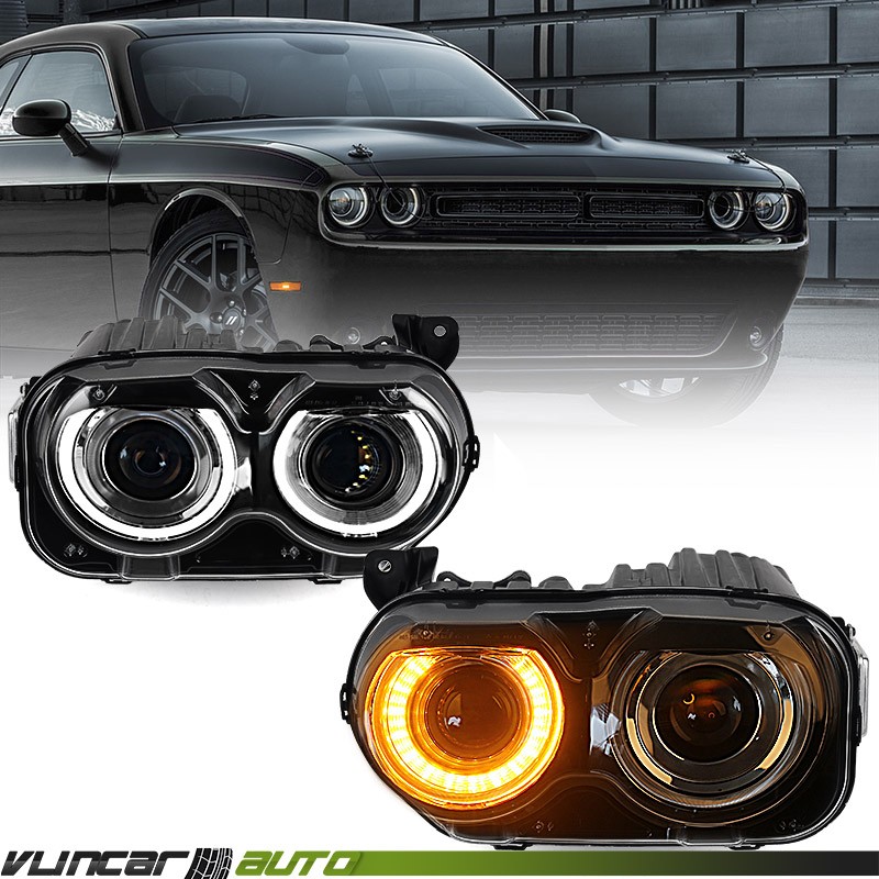 W/o Air Ducts HID Headlights W/ LED DRL For Dodge Challenger 2015-2022 Xenon