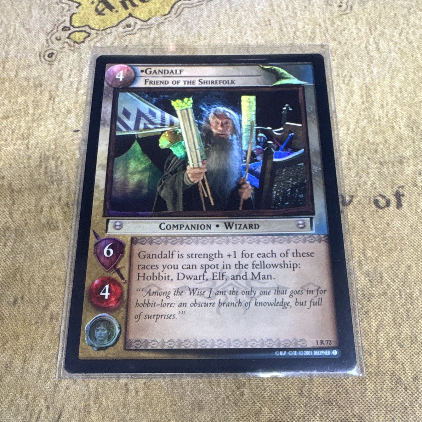 LotR Decipher Lord of the Rings TCG FOIL Gandalf, Friend of the Shirefolk 1R72