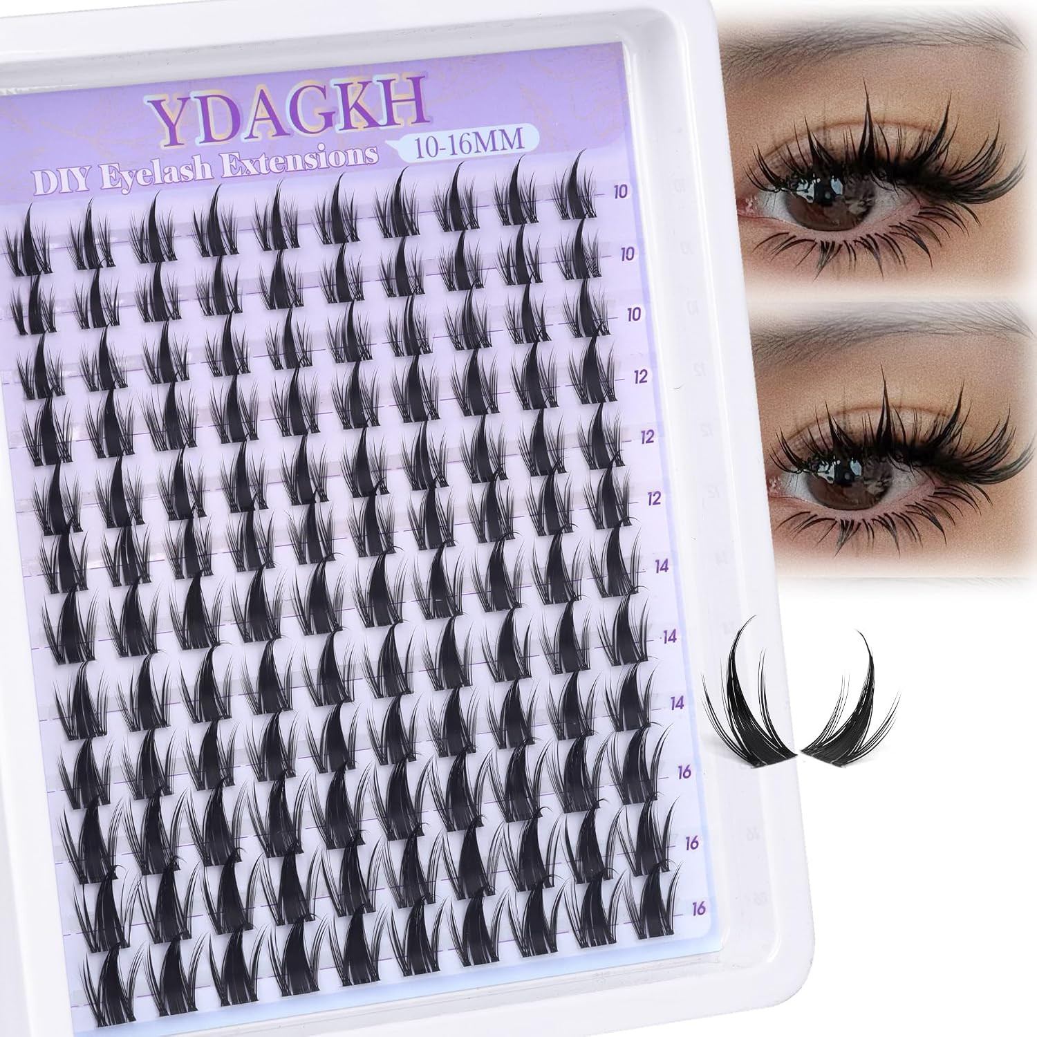 Anime Lash Clusters with Spikes Manga Eyelash Clusters Invisible Band Spiky Clus