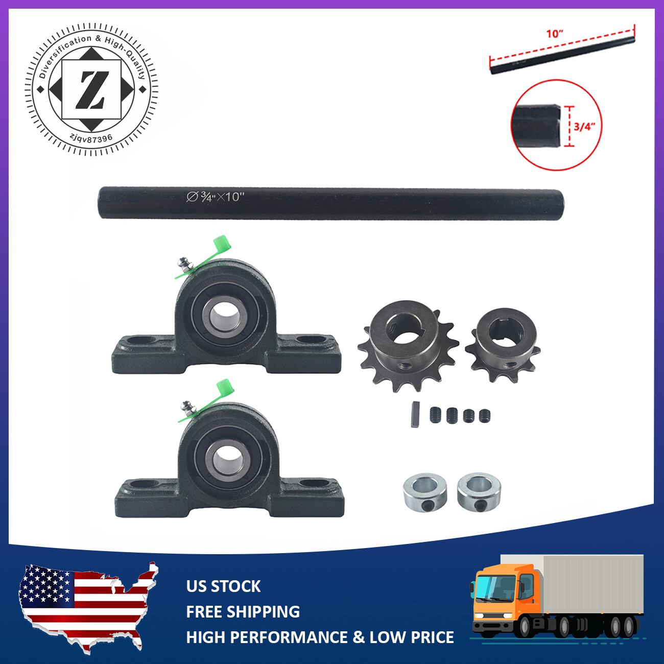 Jackshaft Kit 3/4” 5/8\