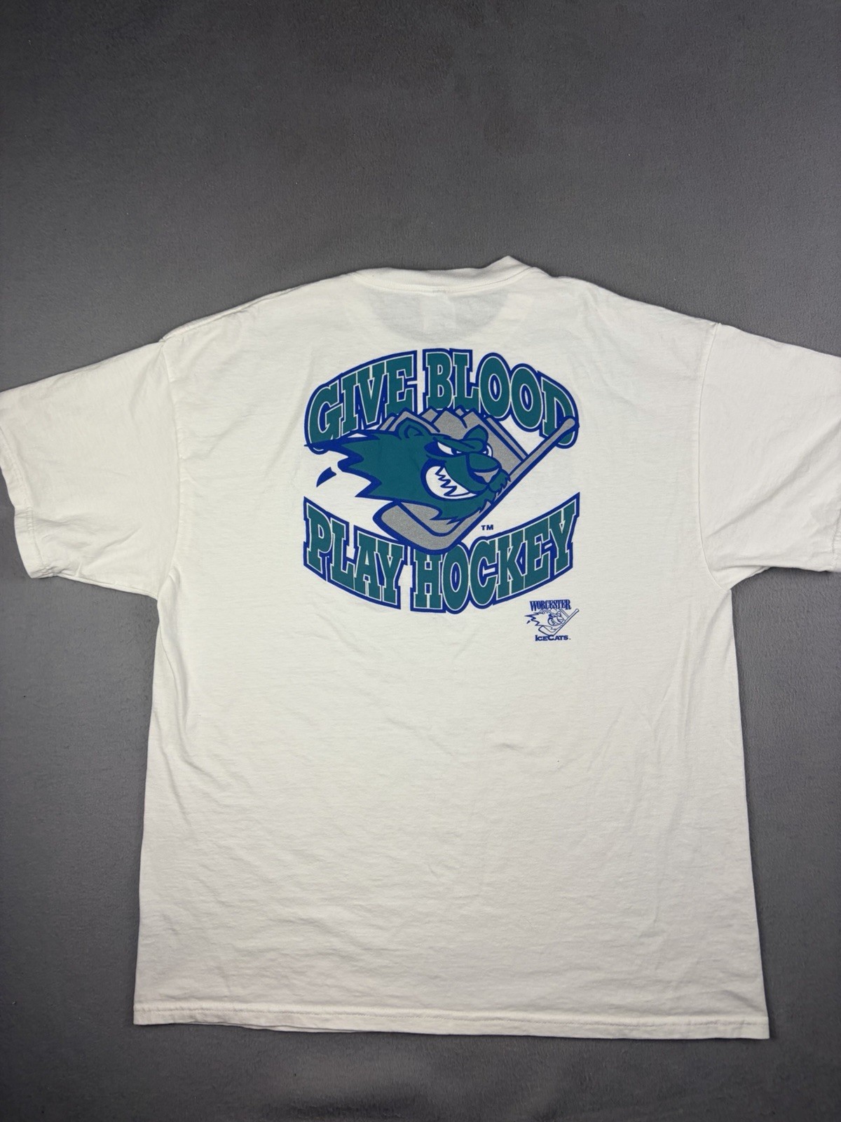 Vintage Worcester Ice Cats T Shirt Men’s Size XL White AHL Hockey 90s Vintage Worcester Ice Cats T Shirt Men’s Size XL White AHL Hockey 90s