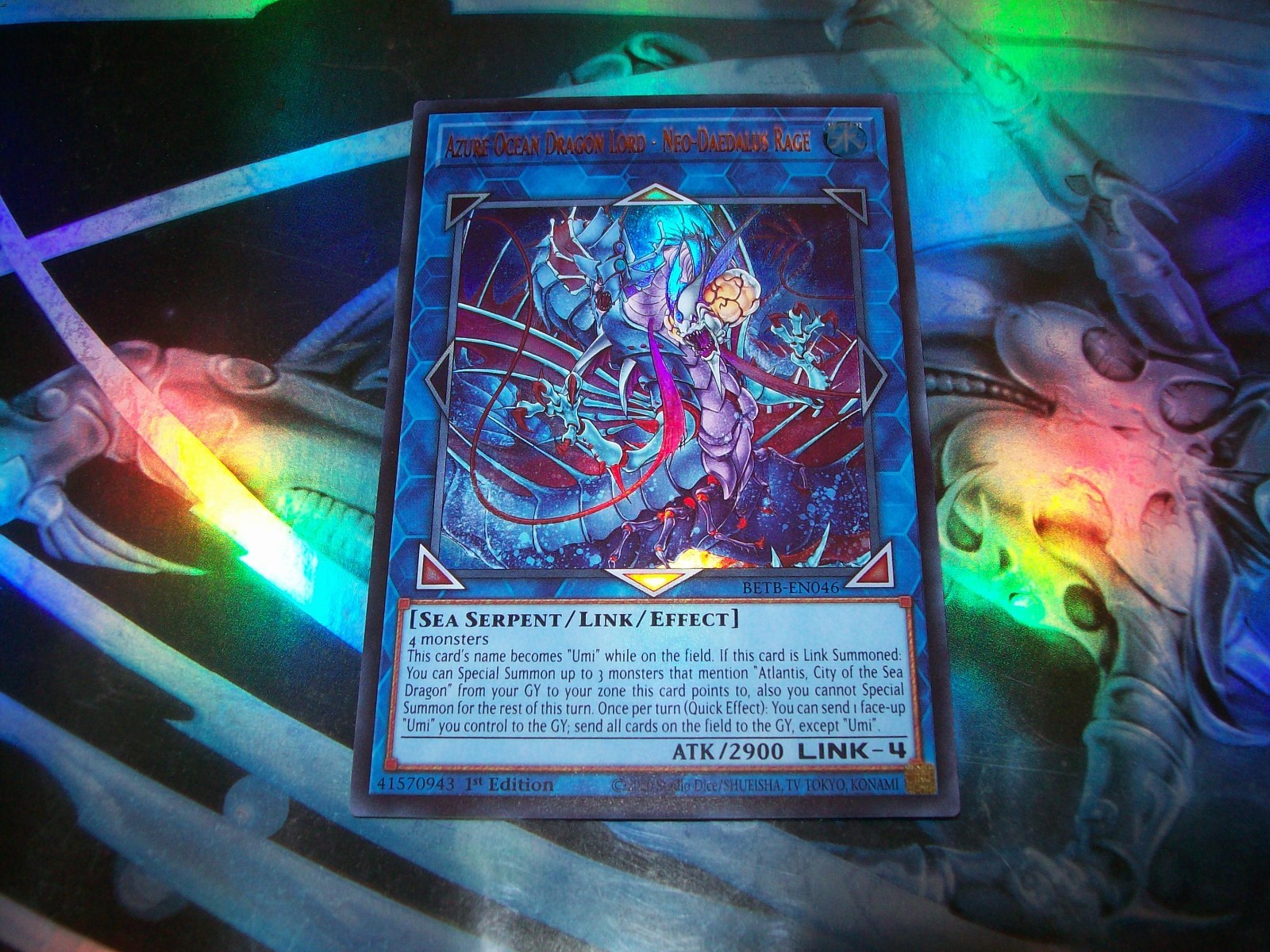 Azure Ocean Dragon Lord - Neo-Daedalus Rage 1st Edition Ultra Rare BETB-EN046 Azure Ocean Dragon Lord - Neo-Daedalus Rage 1st Edition Ultra Rare BETB-EN046