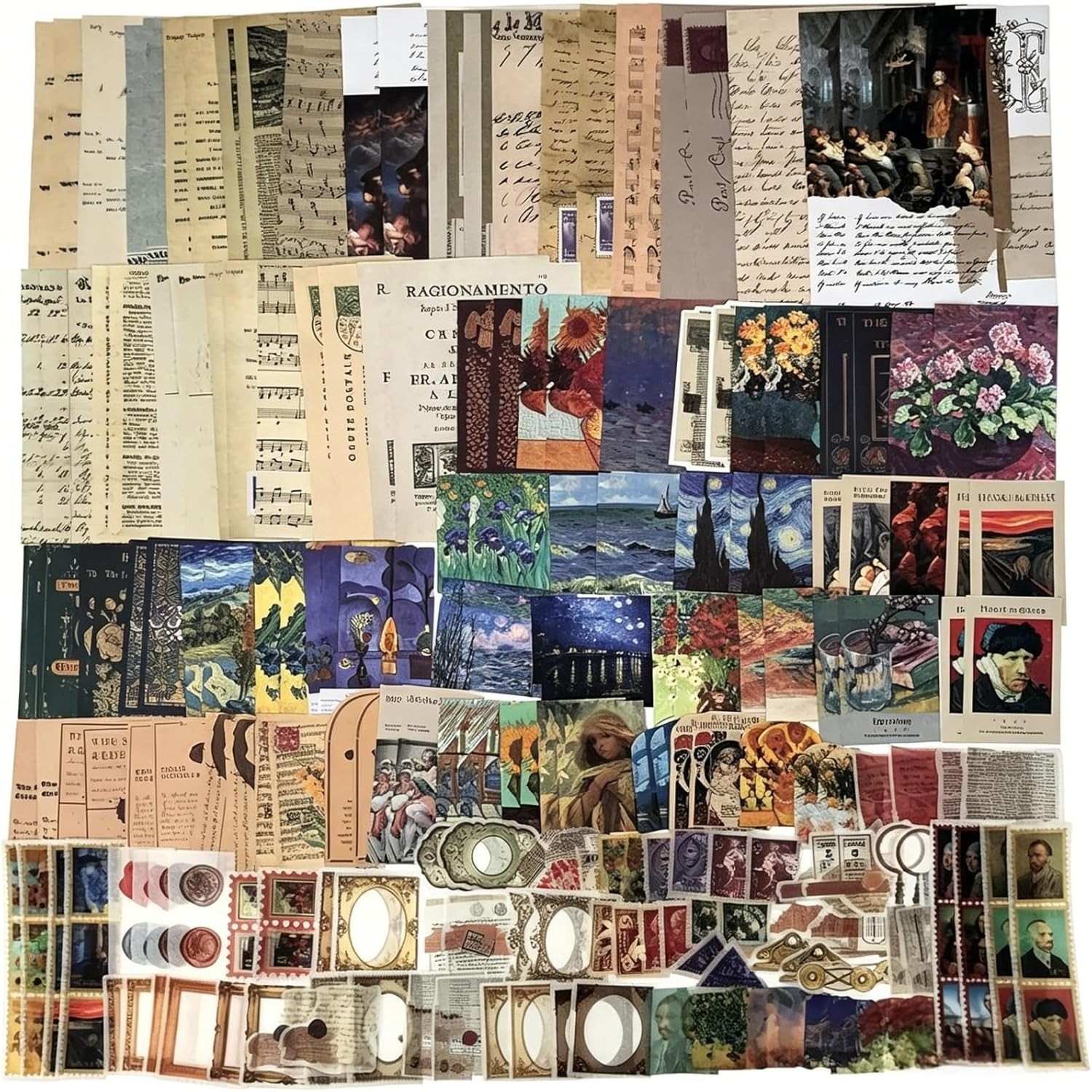 Draupnir 200Pcs Vintage Junk Journal Supplies,Scrapbook Supplies Scrapbooking