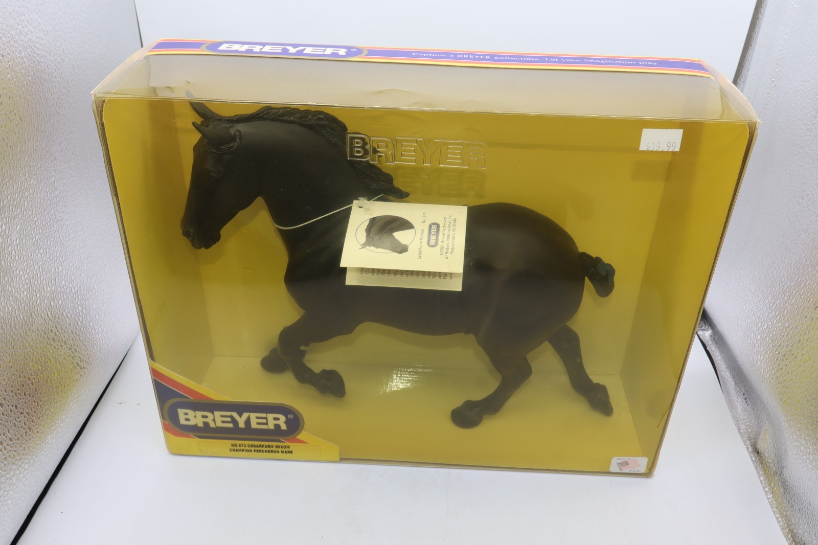 New NIB Retired Breyer Horse #573 Cedarfarm Wixom Black Percheron Draft Hang Tag New NIB Retired Breyer Horse #573 Cedarfarm Wixom Black Percheron Draft Hang Tag