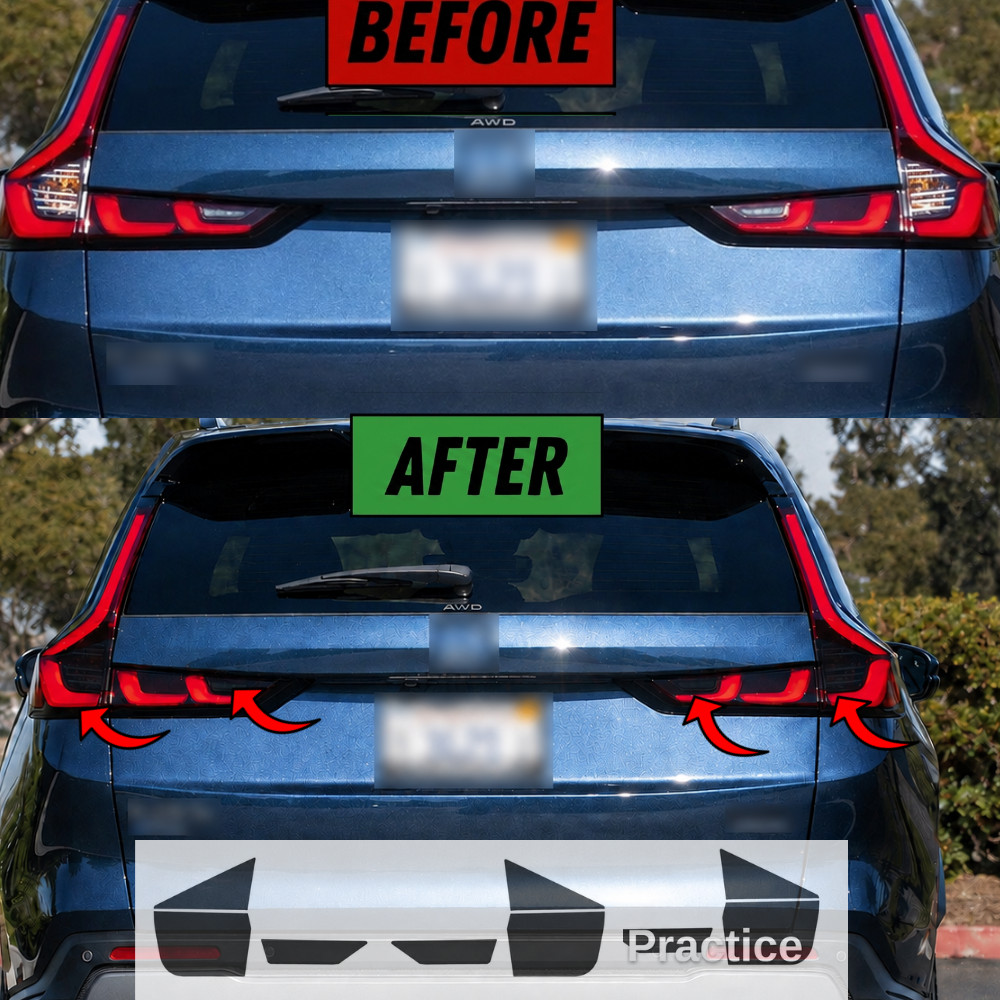 FITS 2023-2026 HONDA CR-V TAIL LIGHT SIGNAL & REVERSE SMOKE TINT OVERLAYS VINYL