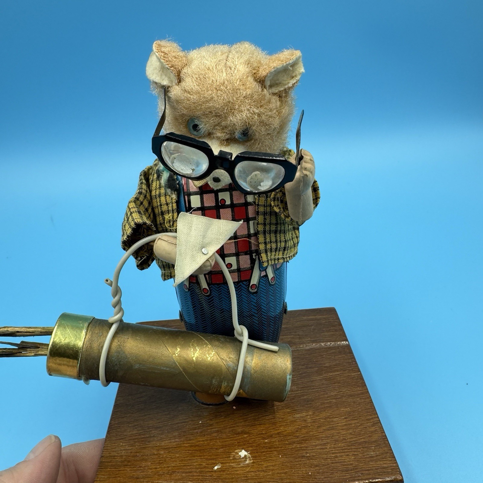 Vintage Bruno The Spectacle Dancing Bear-Windup Toy Alps Golf Add Glasses WORKS Vintage Bruno The Spectacle Dancing Bear-Windup Toy Alps Golf Add Glasses WORKS