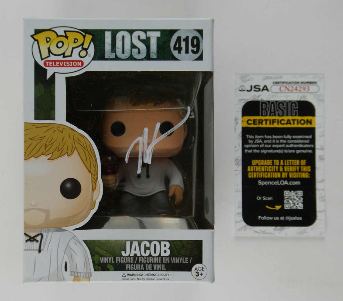 Mark Pellegrino Signed Lost Funko Pop Jacob 419 NIB JSA COA