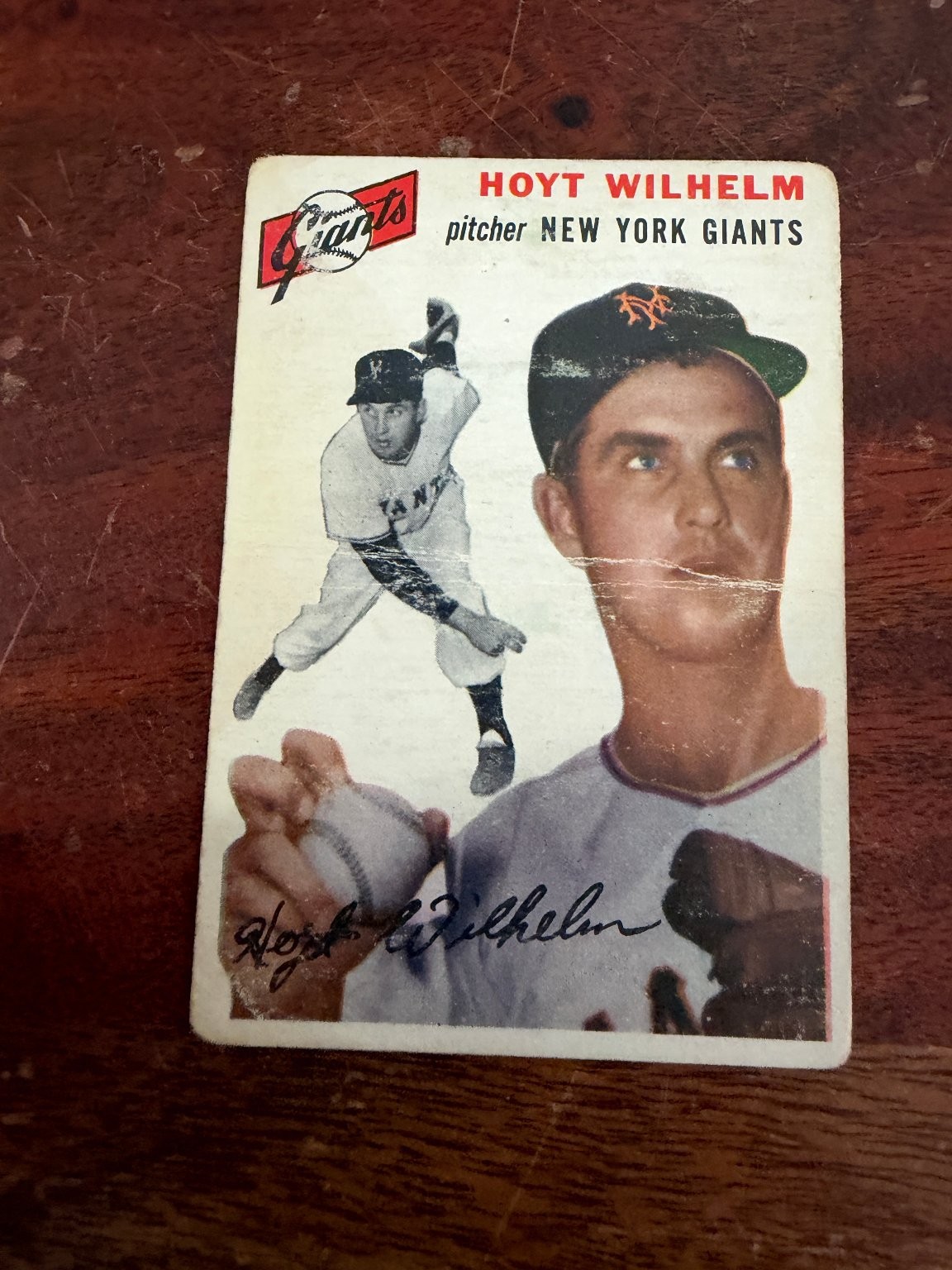Hoyt Wilhelm New York Giants 1954 Topps Baseball Vintage Card #36