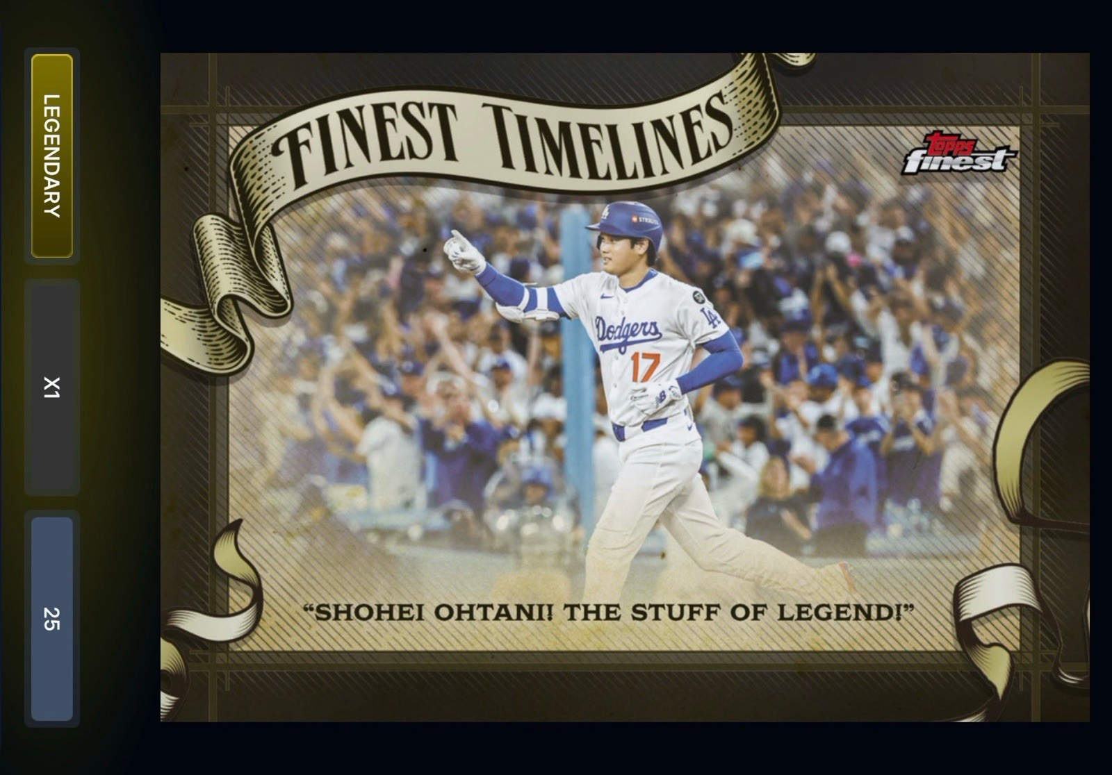 DIGITAL 2026 Topps BUNT Finest Timelines Shohei Ohtani Black Legendary /25