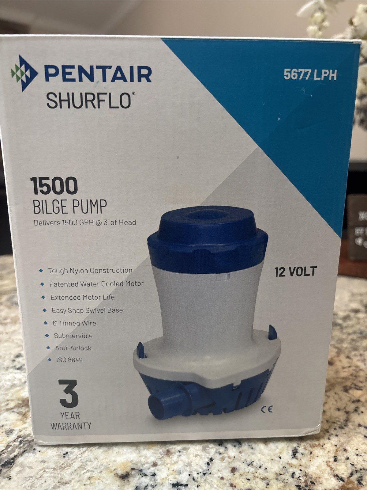 Shurflo by Pentair 1500 Bilge Pump - 12 VDC, 1500 GPH (358-000-10) 5677 LPH VOLT Shurflo by Pentair 1500 Bilge Pump - 12 VDC, 1500 GPH (358-000-10) 5677 LPH VOLT
