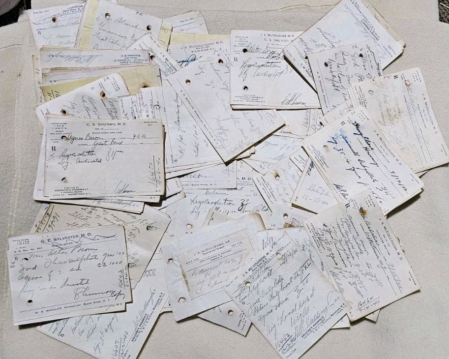20 Vintage Pharmacy Rx Paper Prescriptions Bundle Lot Ephemera Junk Art 30s&40s 20 Vintage Pharmacy Rx Paper Prescriptions Bundle Lot Ephemera Junk Art 30s&40s