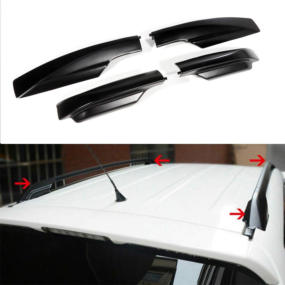4PCS Black Roof Rail End Cap Covers for 2006-2012 RAV4