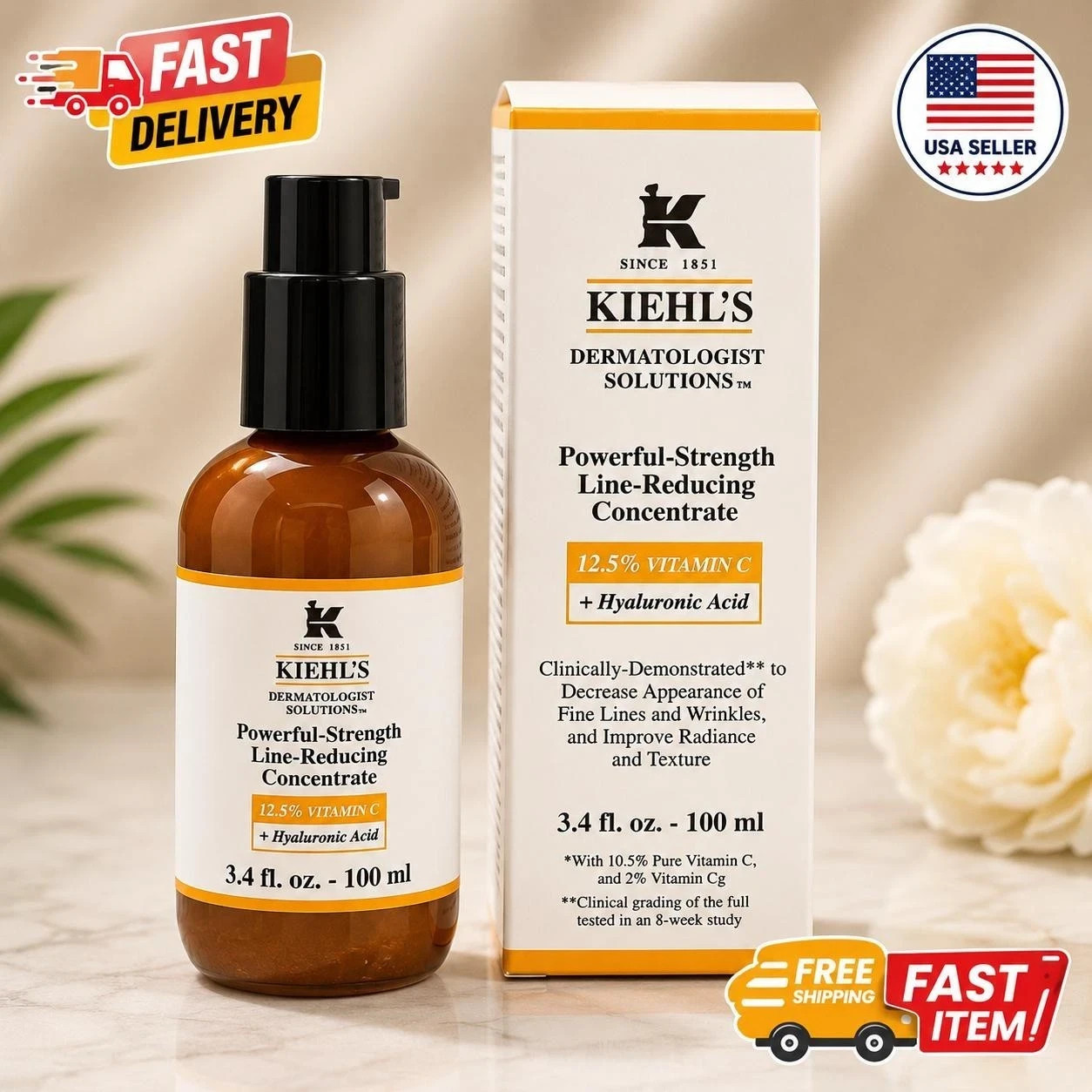 Kiehl’s Powerful Strength Vitamin C Serum 100ml 3.4oz Line Reducing New in box Kiehl’s Powerful Strength Vitamin C Serum 100ml 3.4oz Line Reducing New in box