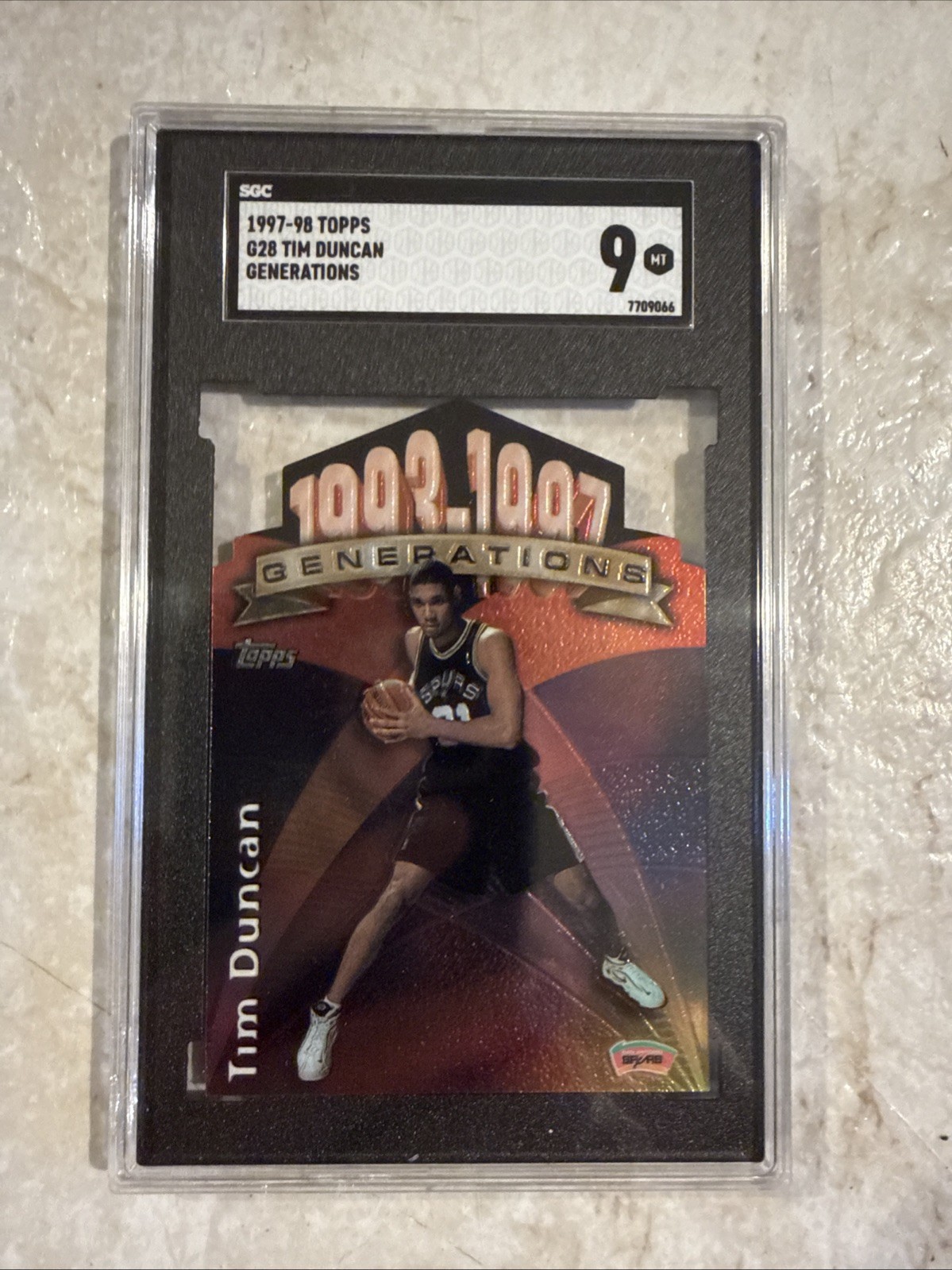 TIM DUNCAN 1997-98 Topps Generations #G28 San Antonio Spurs Rookie RC Sgc 9 Mint TIM DUNCAN 1997-98 Topps Generations #G28 San Antonio Spurs Rookie RC Sgc 9 Mint