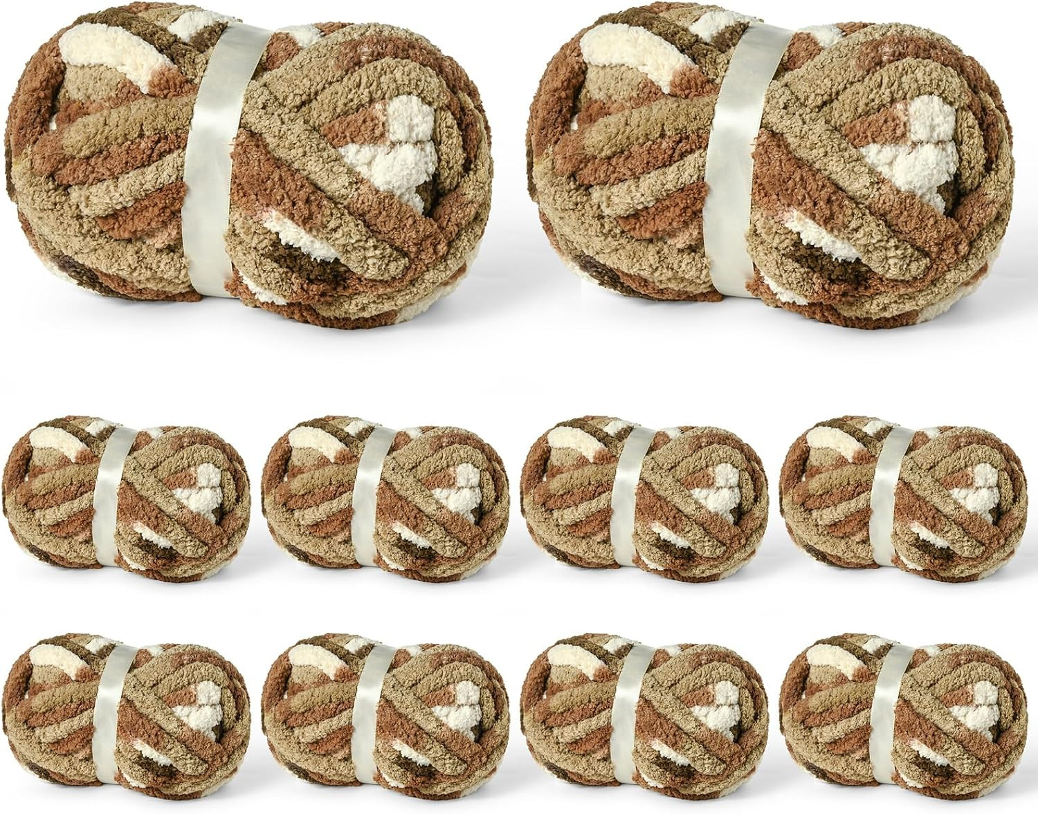 10 Pack Jumbo Chunky Yarn for Hand Knitting, Fluffy Variegated Chunky Chenille Y 10 Pack Jumbo Chunky Yarn for Hand Knitting, Fluffy Variegated Chunky Chenille Y