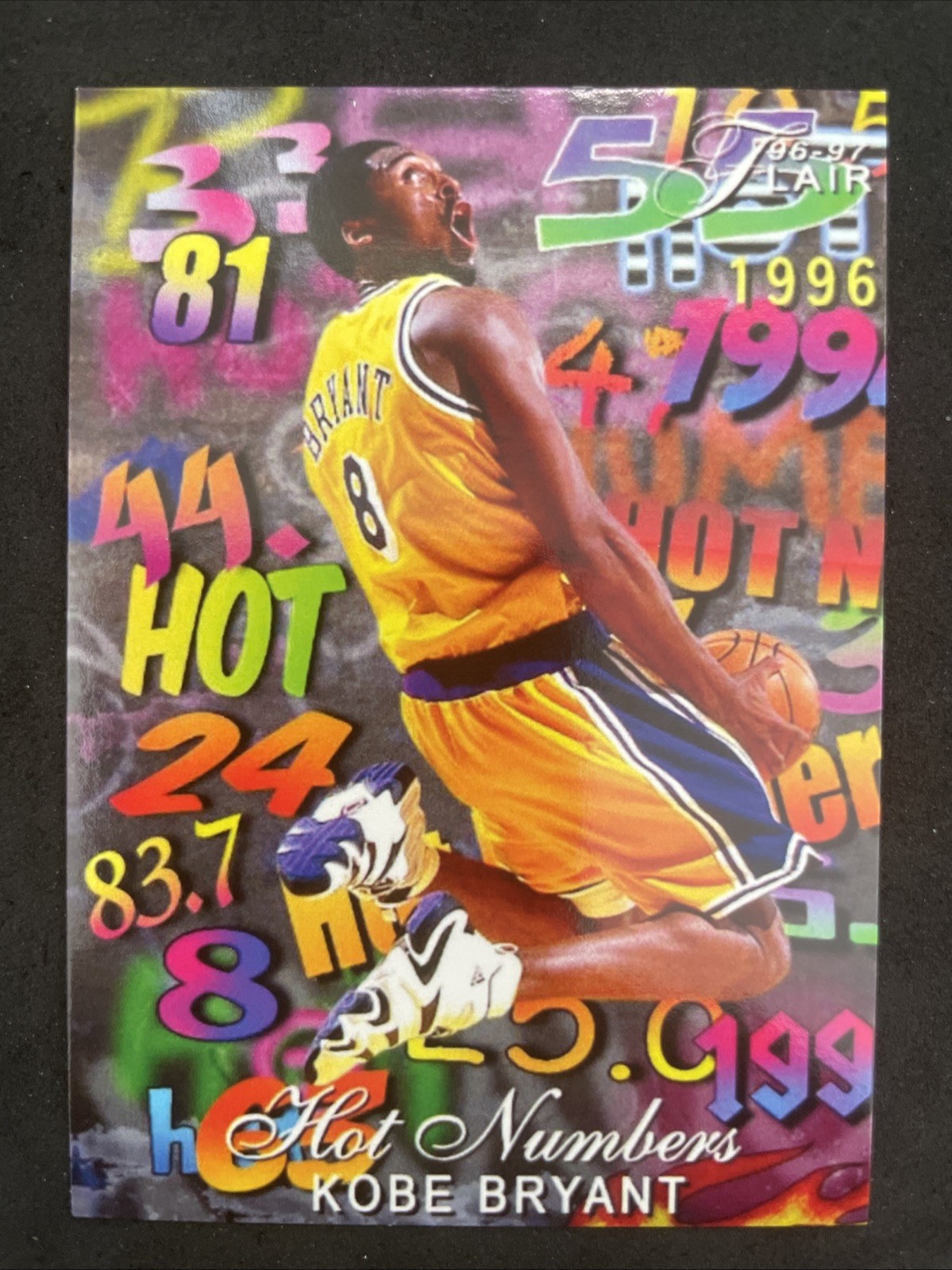 1996-97 Flair Kobe Byrant Hot Numbers Rookie Card LA. Lakers RC