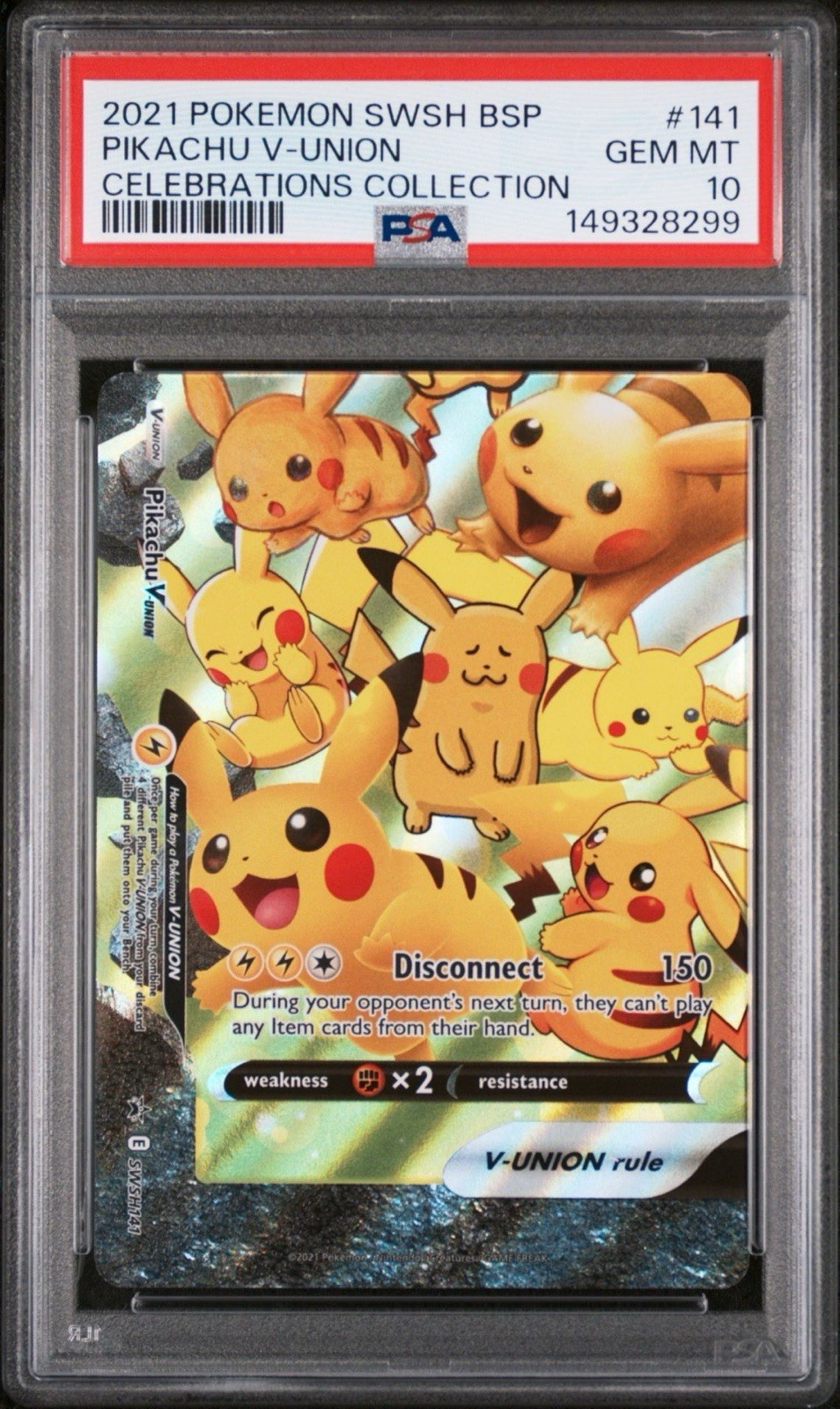 PSA 10 Gem Mint Pikachu V-Union SWSH 141 Celebrations Collection 2021 Pokemon