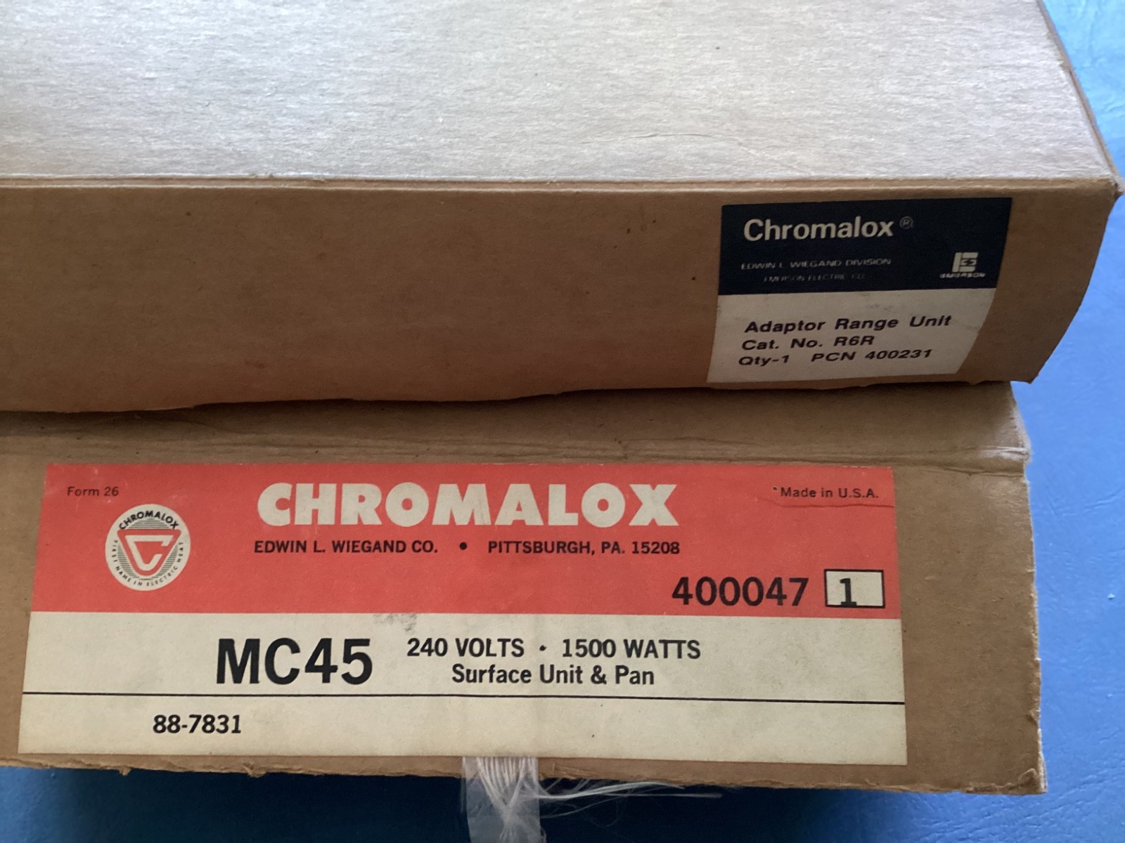 NEW, Vintage Chromalox MC45 240v--1500watts & New R6R NEW, Vintage Chromalox MC45 240v--1500watts & New R6R