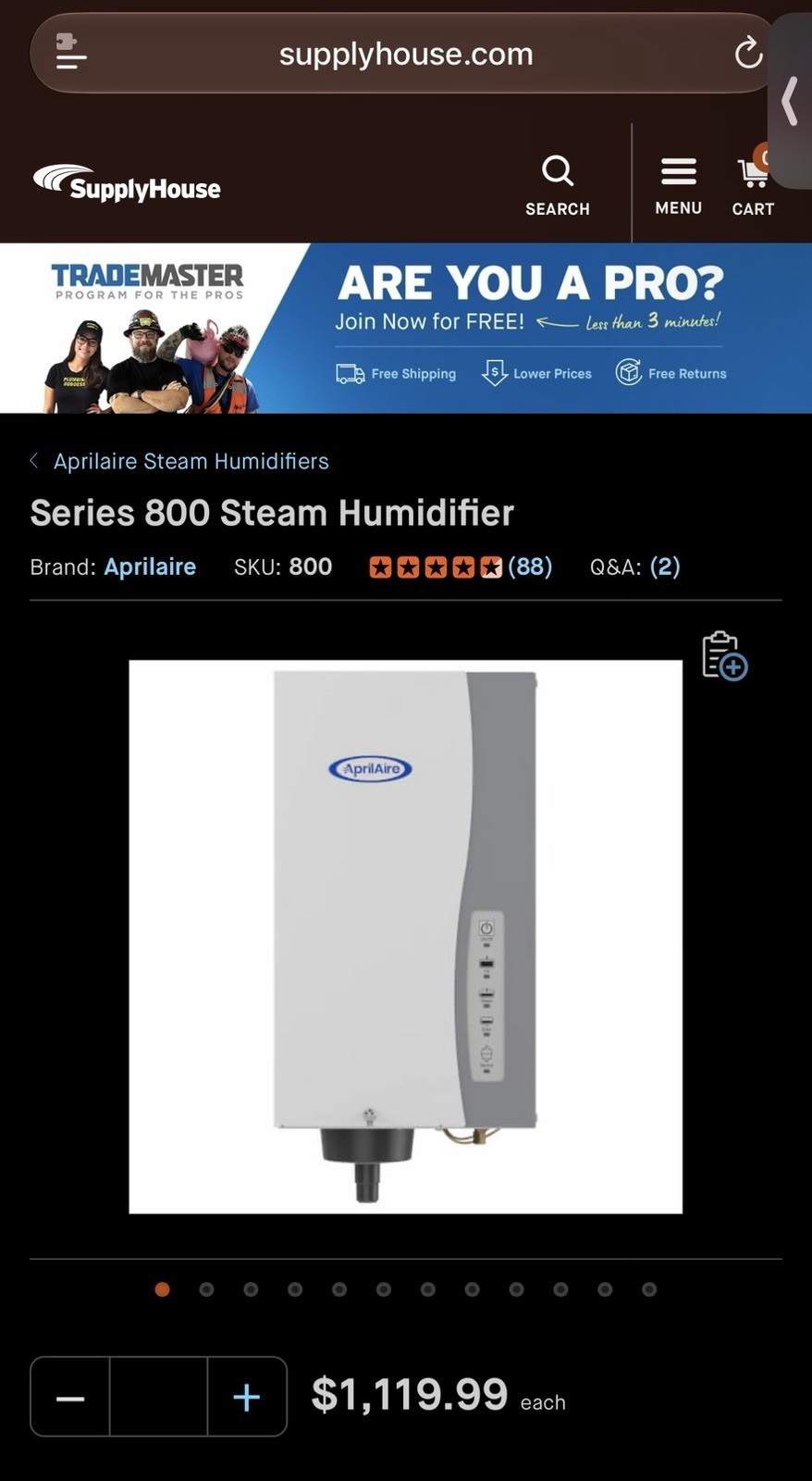 Brand New Sealed Aprilaire 800 Whole House Humidifier