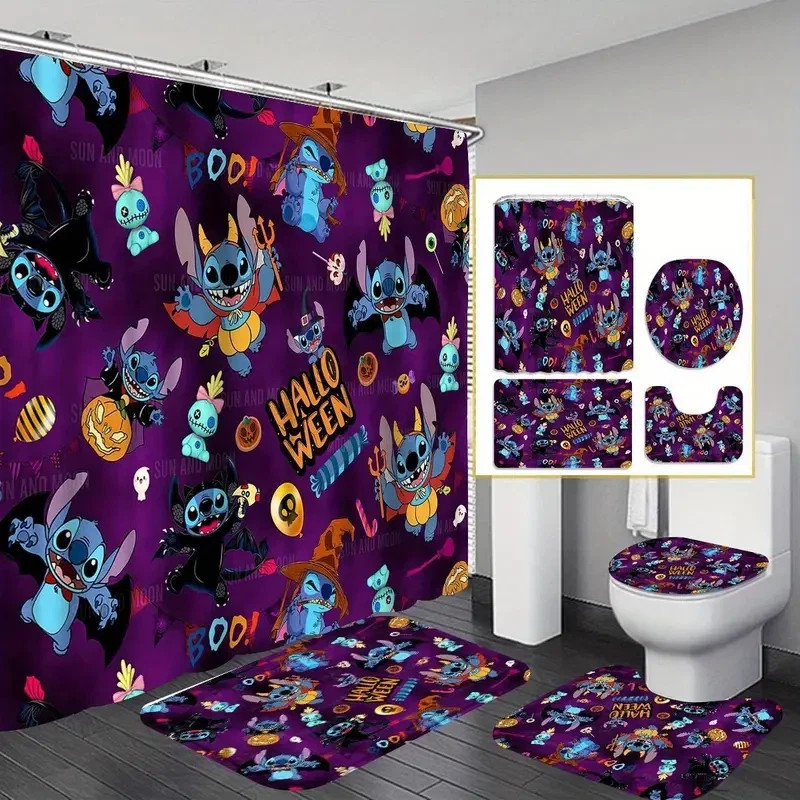 Happy Halloween Stitch Shower Curtain or Bathroom Sets BH2119 Happy Halloween Stitch Shower Curtain or Bathroom Sets BH2119