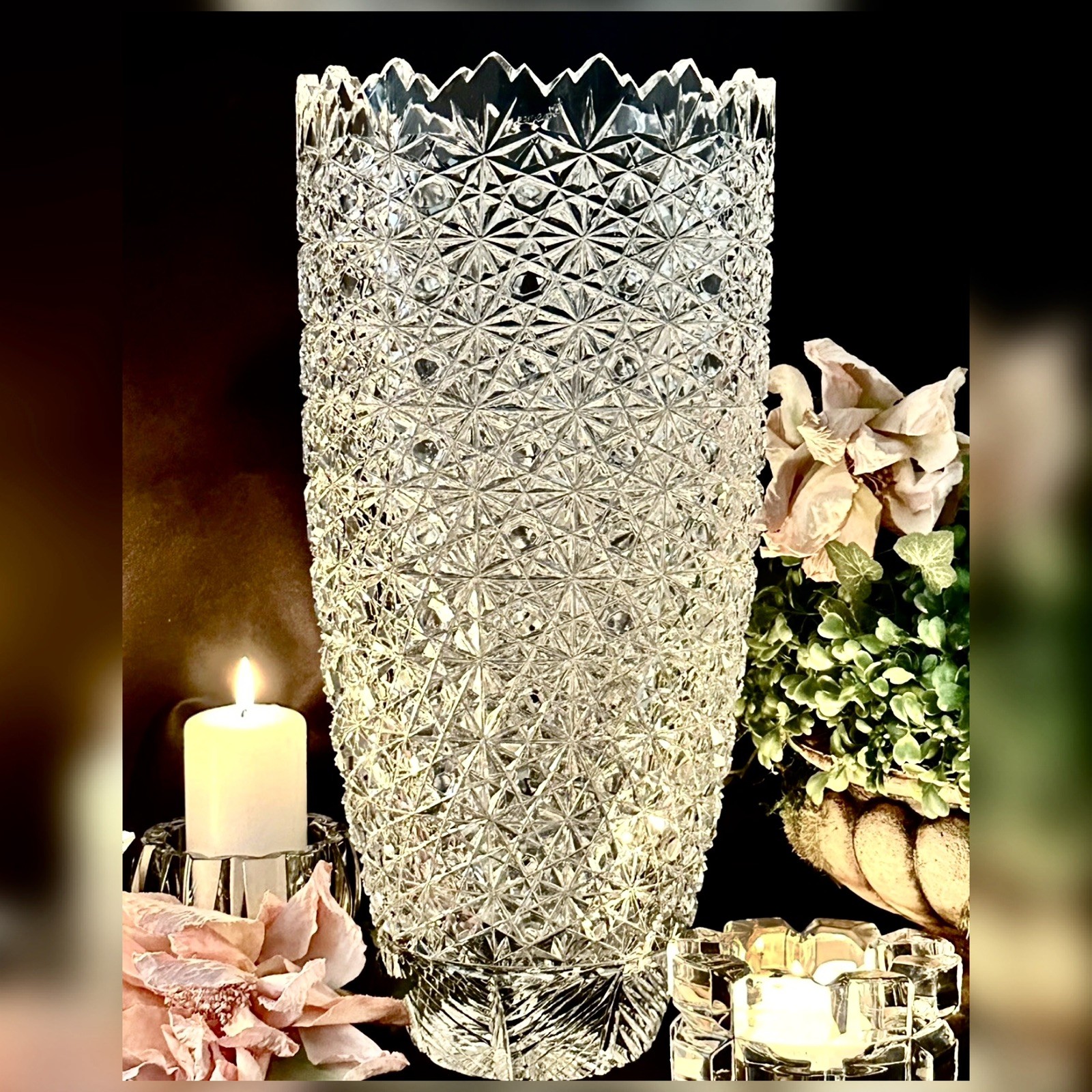 Yasemin Cut Lead Crystal Vase 15\