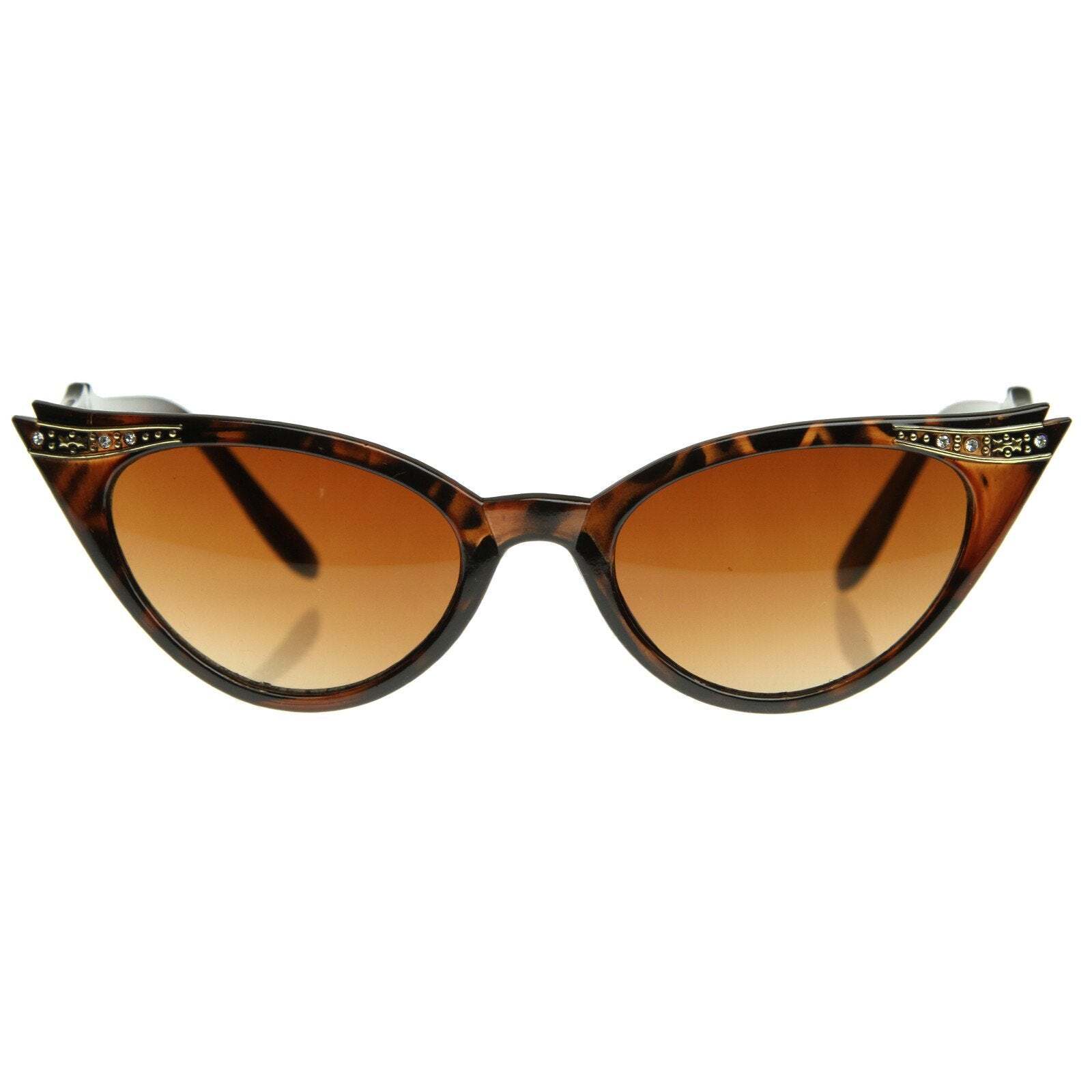 Elegant 20s Vintage Womens Fashion Rhinestone Cat Eye Sunglasses 8433