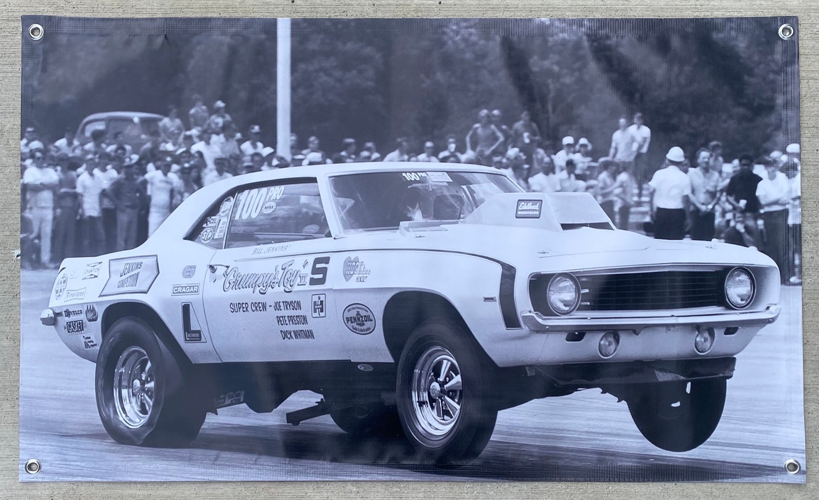 BILL GRUMPY JENKINS Pro Stock Camaro Photo Shop Garage Banner 24X40\ BILL GRUMPY JENKINS Pro Stock Camaro Photo Shop Garage Banner 24X40\
