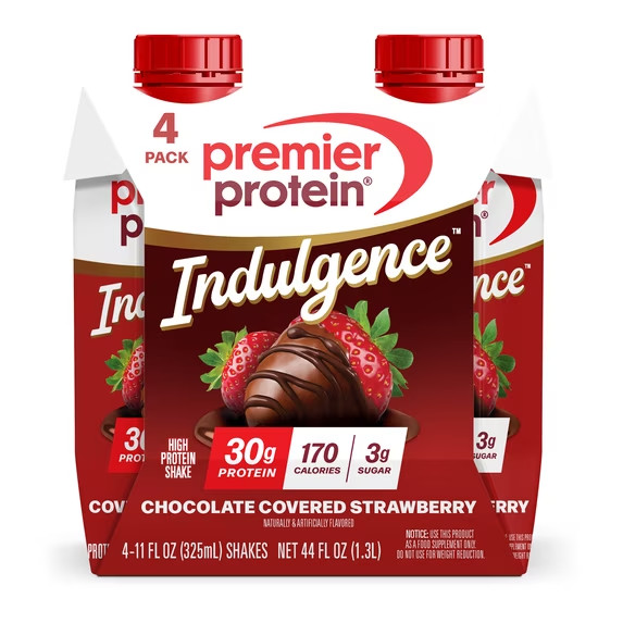 Premier Protein Indulgence Shake, Chocolate Covered Strawberry, 11 fl oz, 4 Ct Premier Protein Indulgence Shake, Chocolate Covered Strawberry, 11 fl oz, 4 Ct
