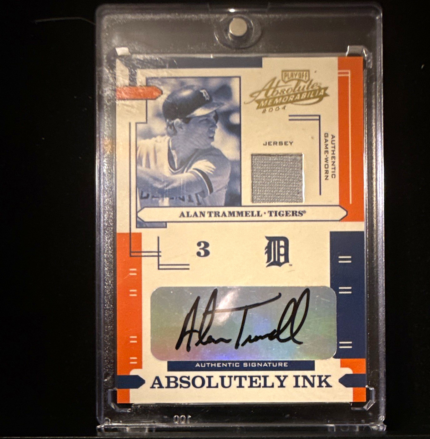 2004 Absolutely Ink Alan Trammell Detroit Tigers Auto MEM /100 #AI-3 2004 Absolutely Ink Alan Trammell Detroit Tigers Auto MEM /100 #AI-3