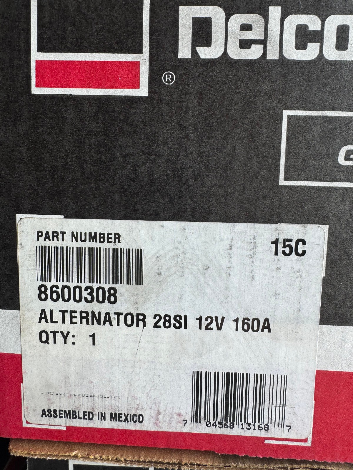 New 12 Volt 160 Amp 28SI Series Genuine Delco Alternator 8600308 New 12 Volt 160 Amp 28SI Series Genuine Delco Alternator 8600308