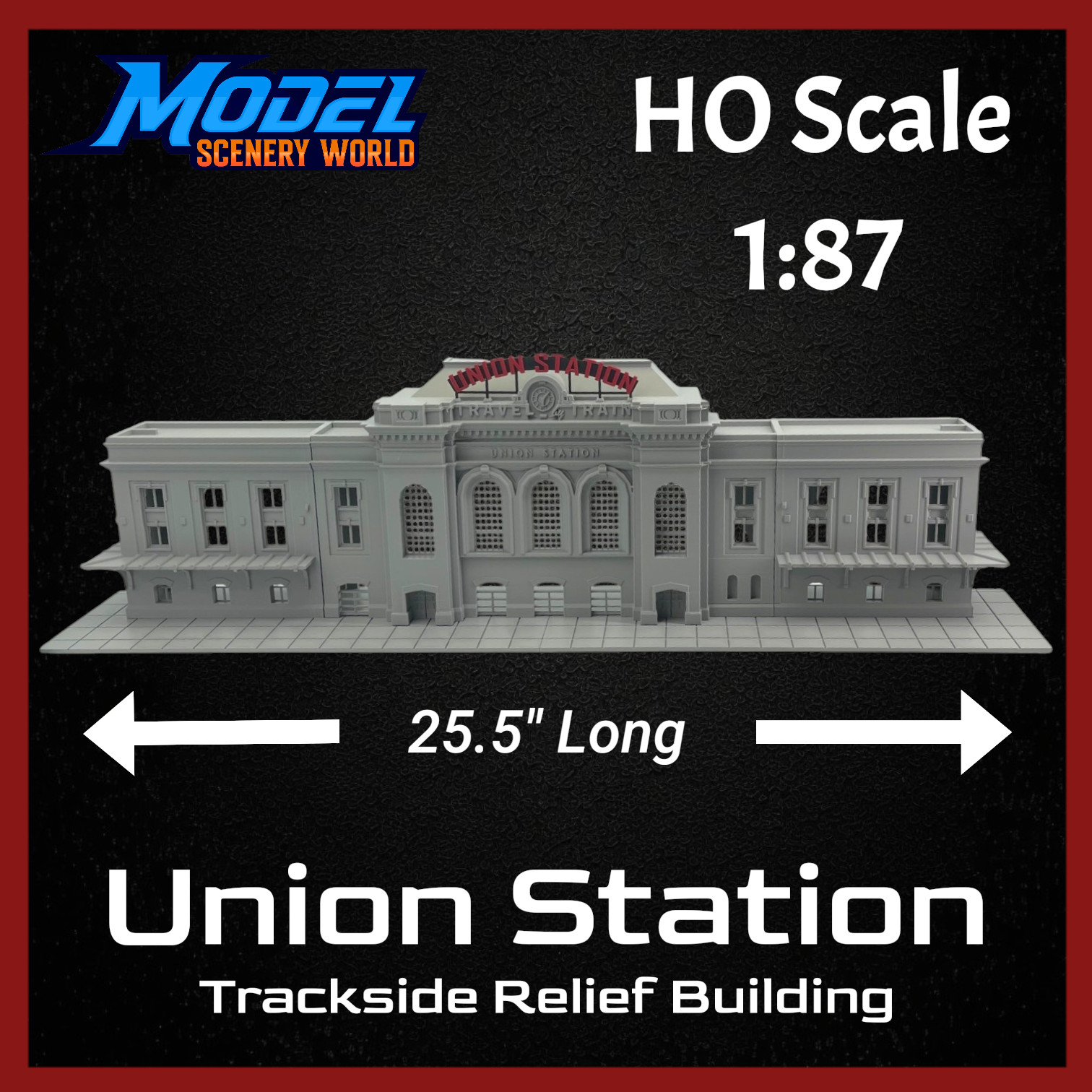HO Scale 1:87 Union Station Train Depot Relief Building | Model Scenery World