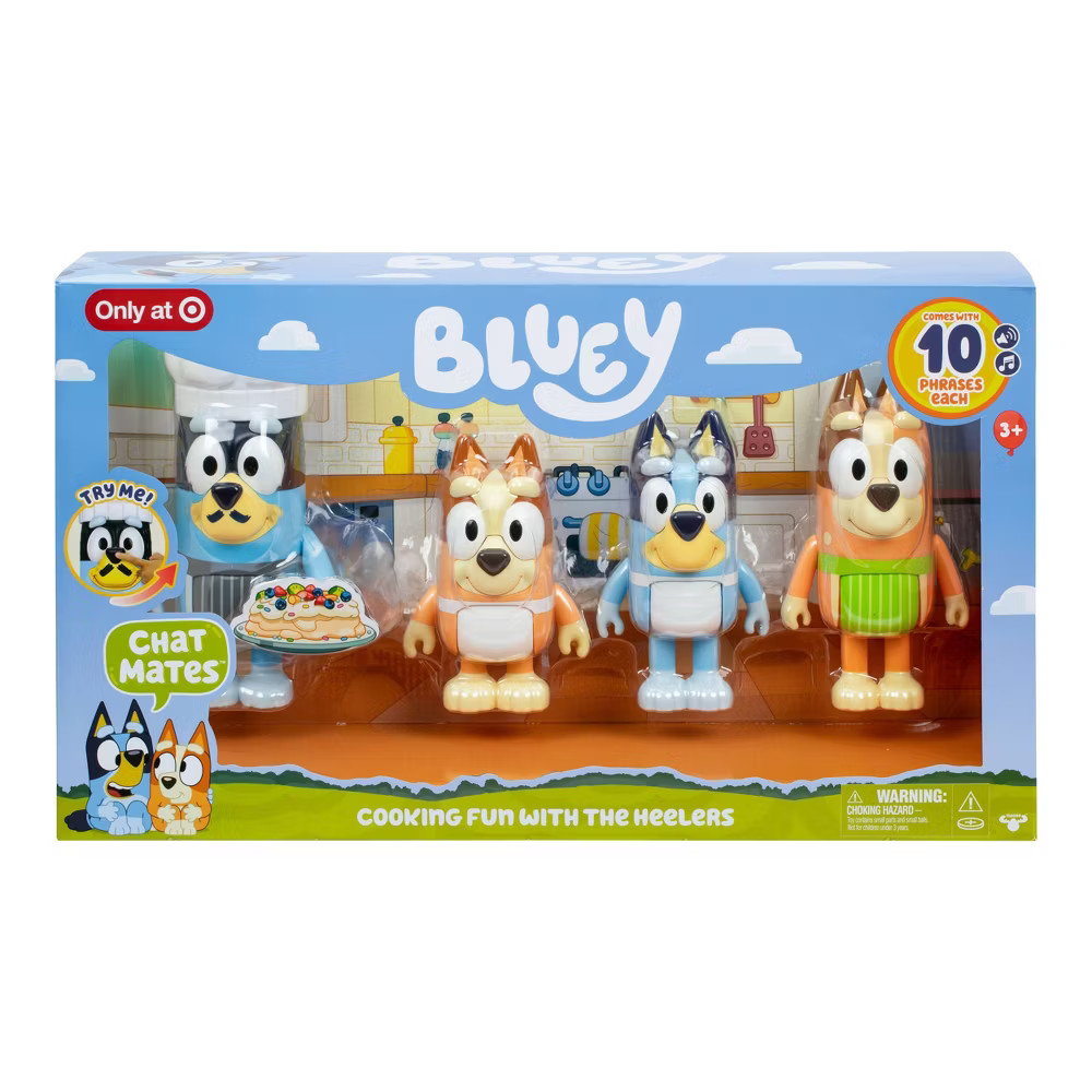 Bluey Let's Play Chef Chat Mates Figure Dinner Time Heeler